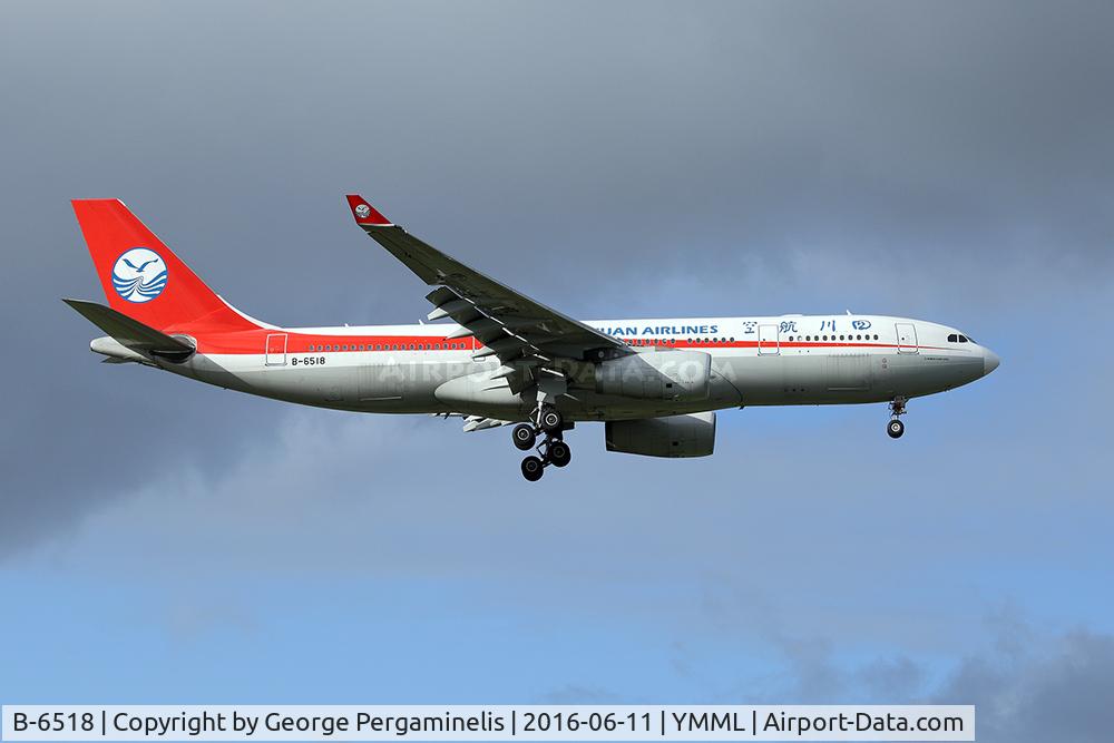 B-6518, 2010 Airbus A330-243 C/N 1082, On final for runway 16.