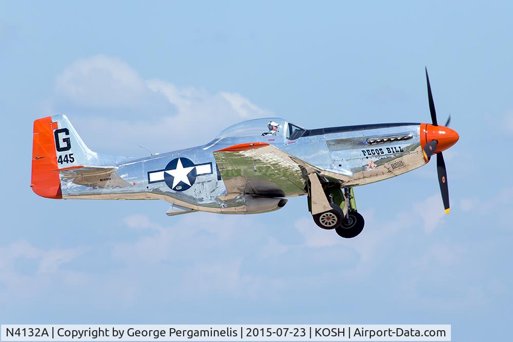 N4132A, 1944 North American P-51D Mustang C/N 122-40985, Departing from runway 18R.