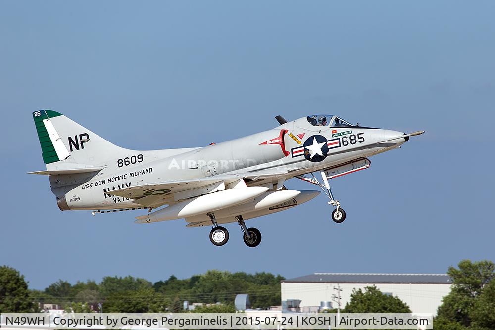 N49WH, 1959 Douglas A-4B Skyhawk C/N 11366, Departing from runway 18R.