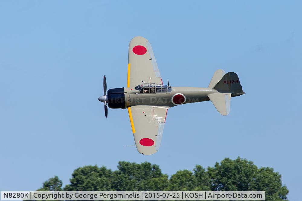 N8280K, 1941 Nakajima A6M2 Model 21 C/N 1498, Participating in the daily airshow.