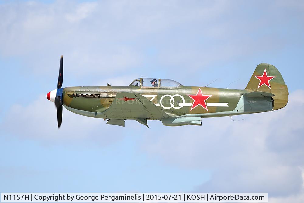 N1157H, 1994 Yakovlev Yak-9U-M C/N 0470402, Participating in the daily airshow.