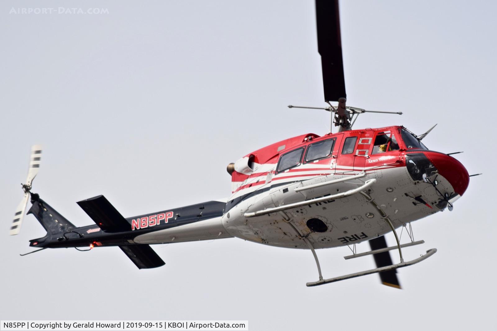 N85PP, 1985 Bell 212 C/N 31266, Departing BOI.