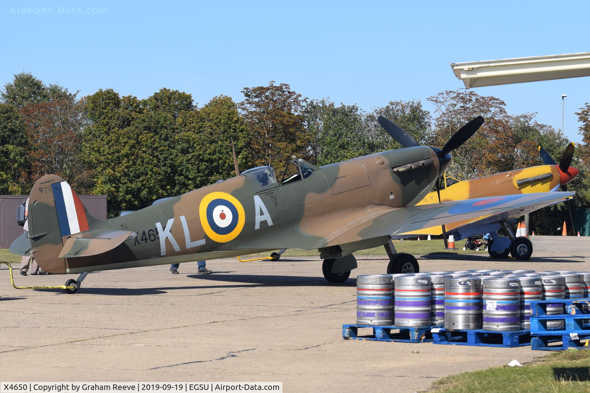 X4650, 1940 Supermarine 300 Spitfire Mk1A C/N 6S-75531, Under tow at Duxford.