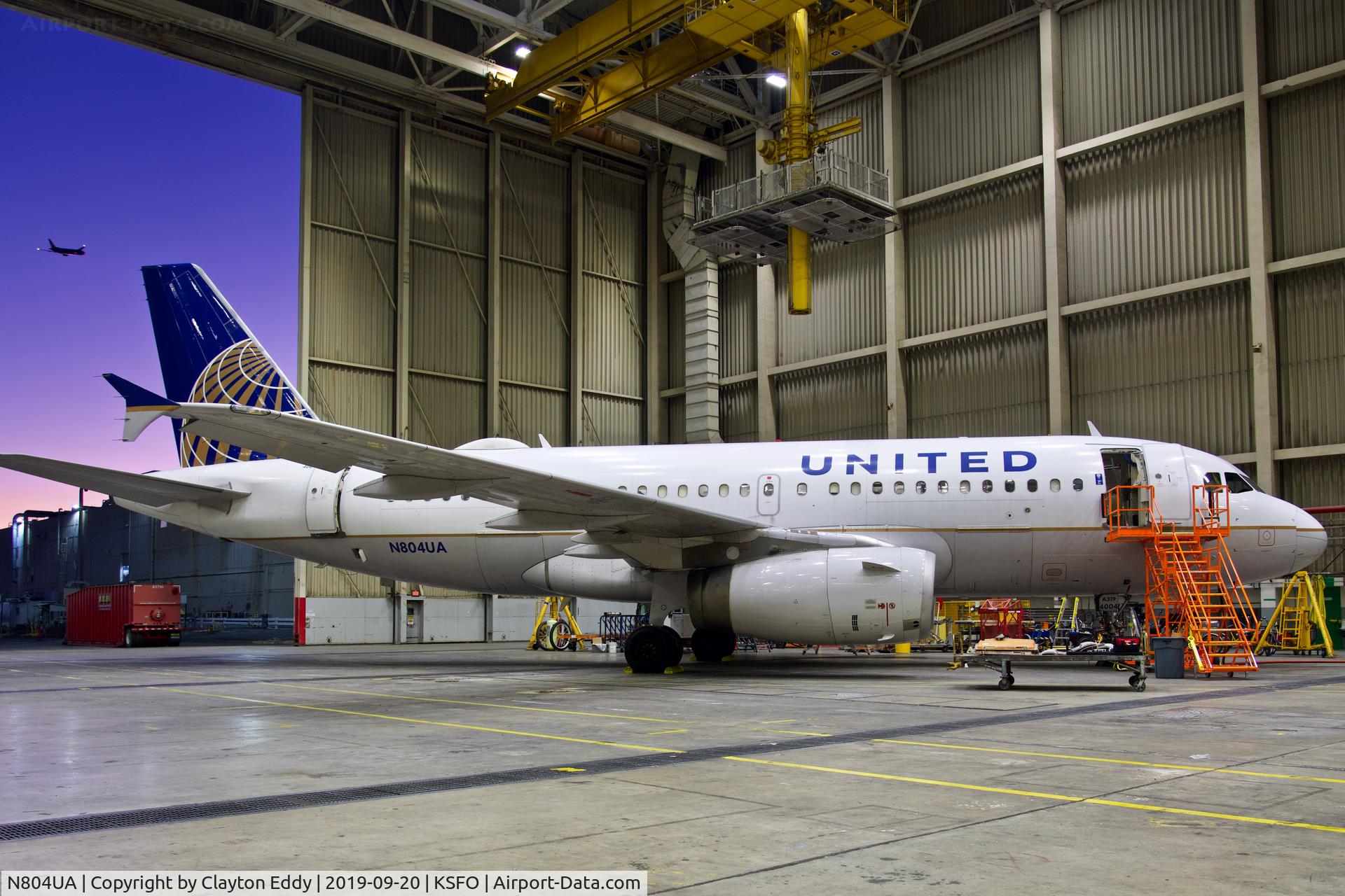N804UA, 1997 Airbus A319-131 C/N 759, SFO 2019.
