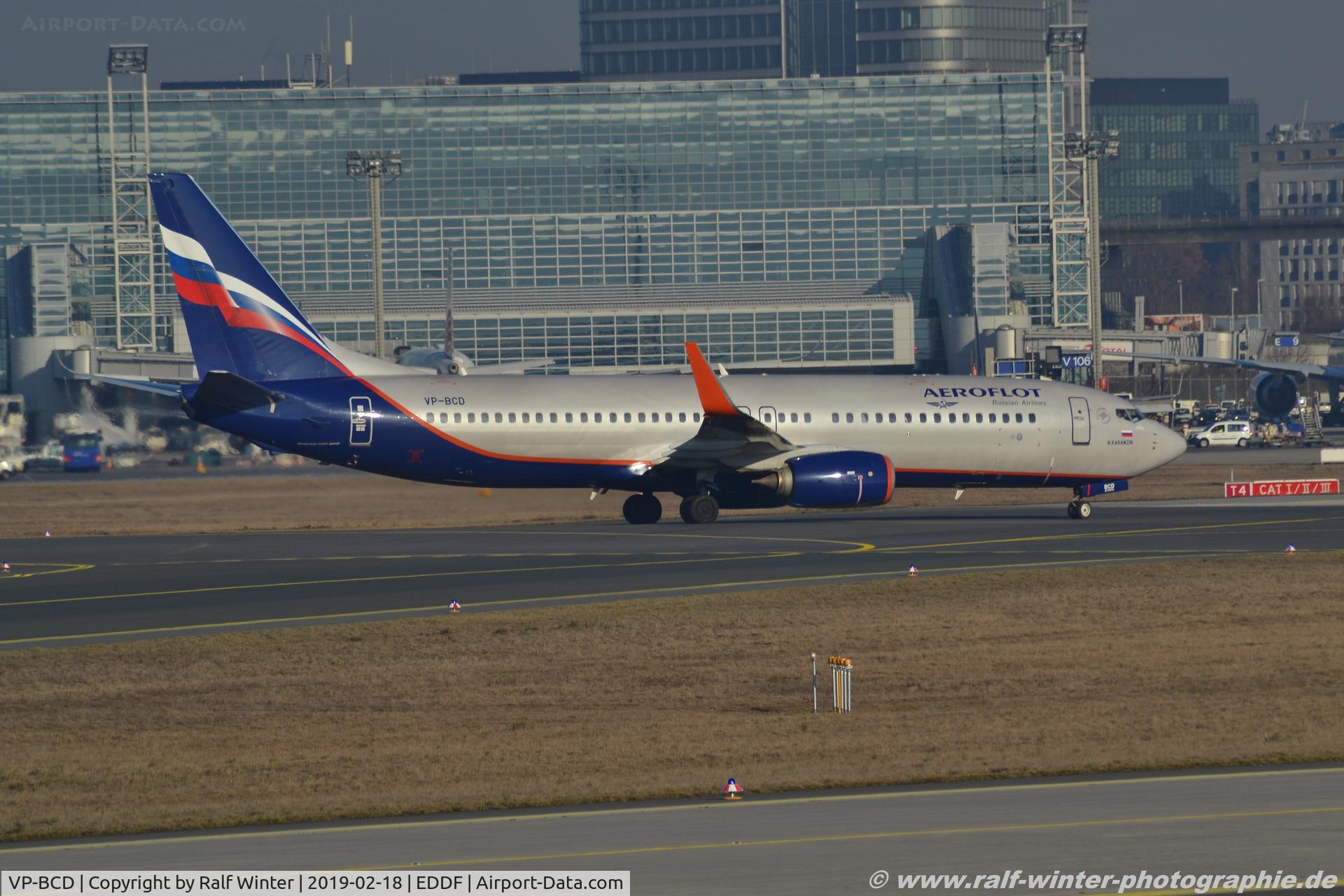 VP-BCD, 2015 Boeing 737-8LJ C/N 41215, Boeing 737-8LJ(W) - SU AFL Aeroflot Russian Airlines 'N. Karamzin' - 41215 - VP-BCD - 18.02.2019 - FRA