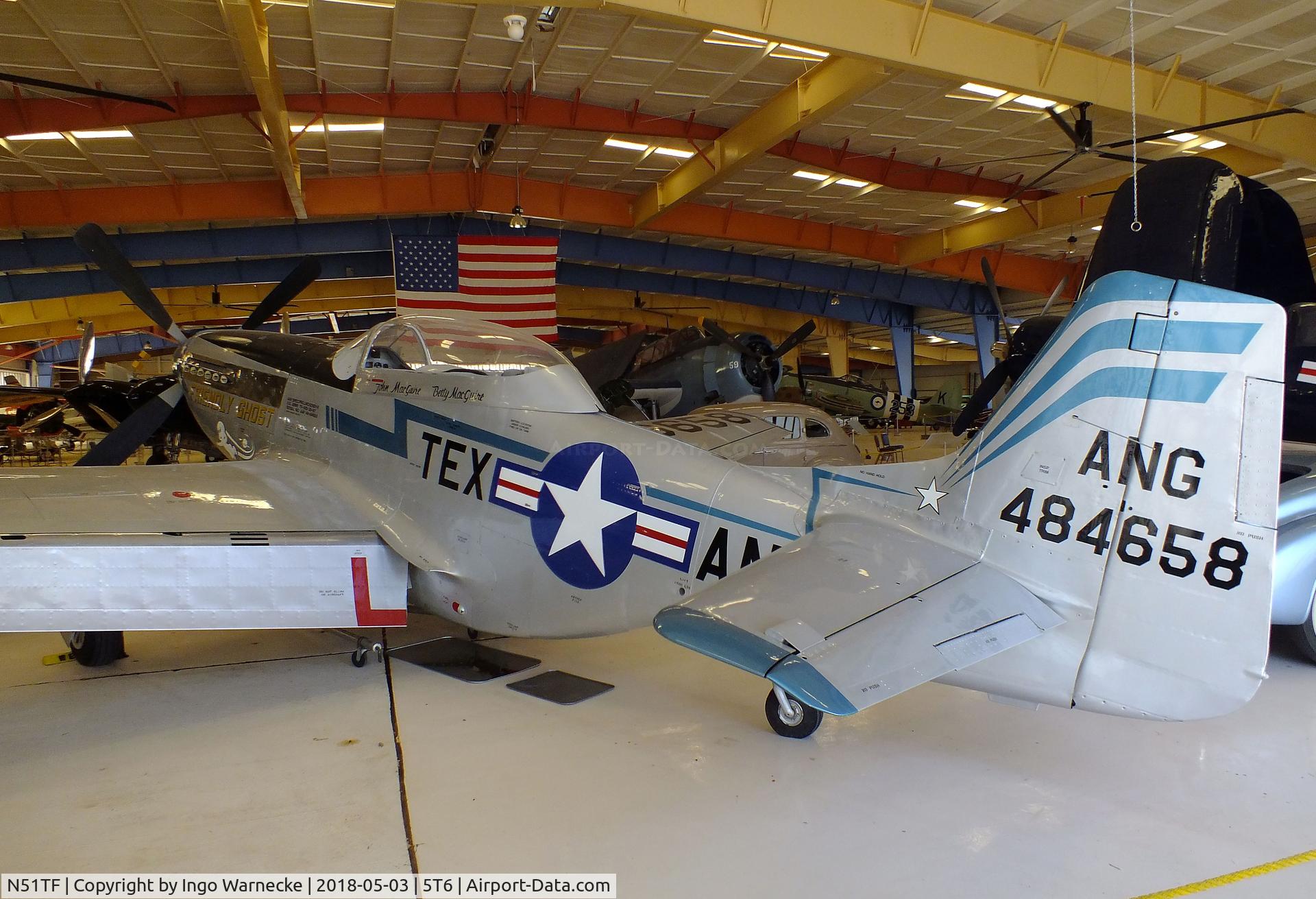 N51TF, 1944 North American F-51D Mustang C/N 44-84658, North American P-51D (converted by Temco to TF-51D Mustang Trainer) at the War Eagles Air Museum, Santa Teresa NM