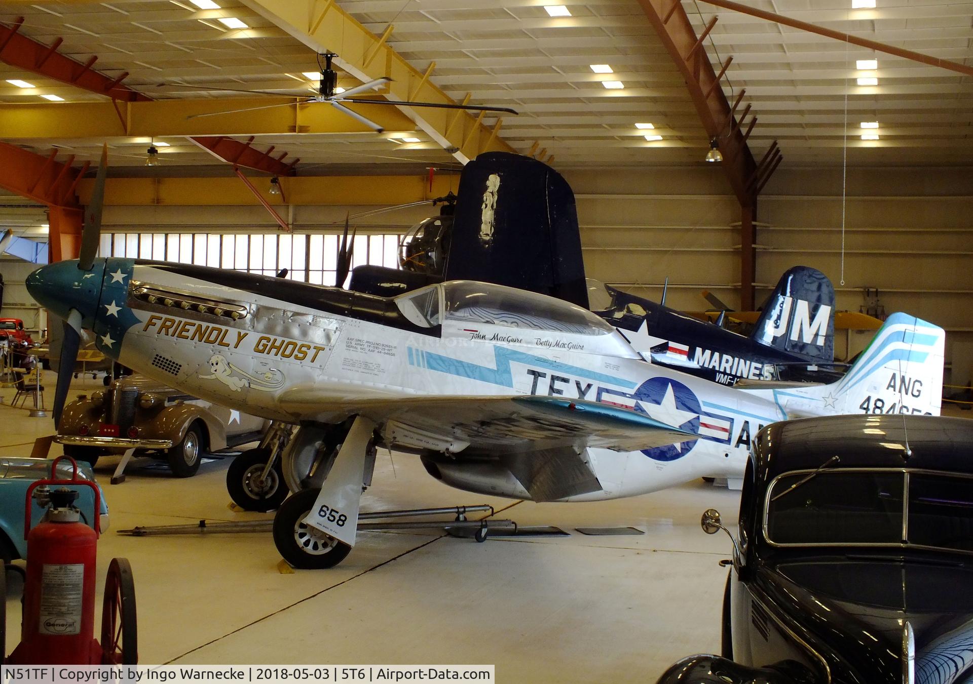 N51TF, 1944 North American F-51D Mustang C/N 44-84658, North American P-51D (converted by Temco to TF-51D Mustang Trainer) at the War Eagles Air Museum, Santa Teresa NM