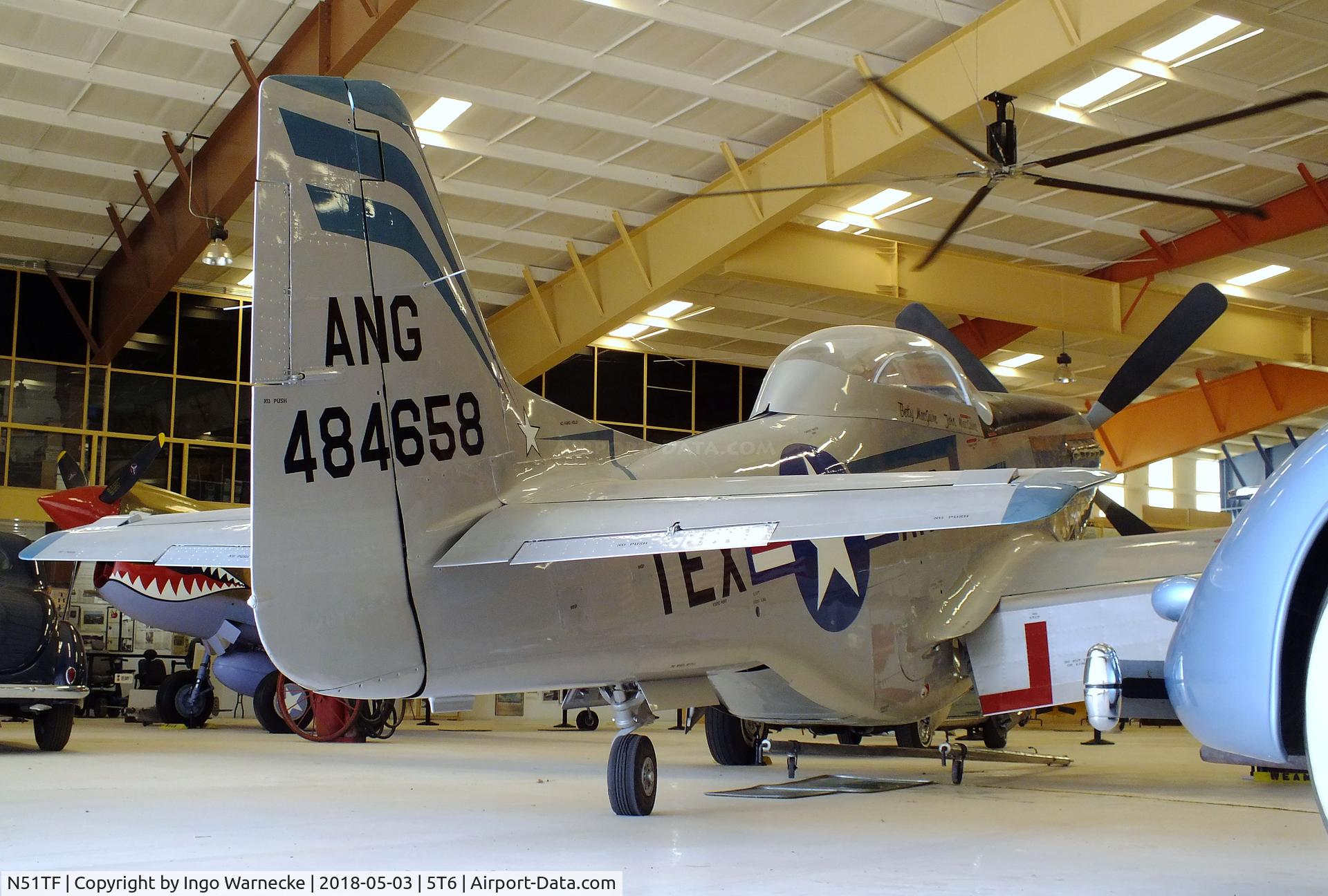 N51TF, 1944 North American F-51D Mustang C/N 44-84658, North American P-51D (converted by Temco to TF-51D Mustang Trainer) at the War Eagles Air Museum, Santa Teresa NM