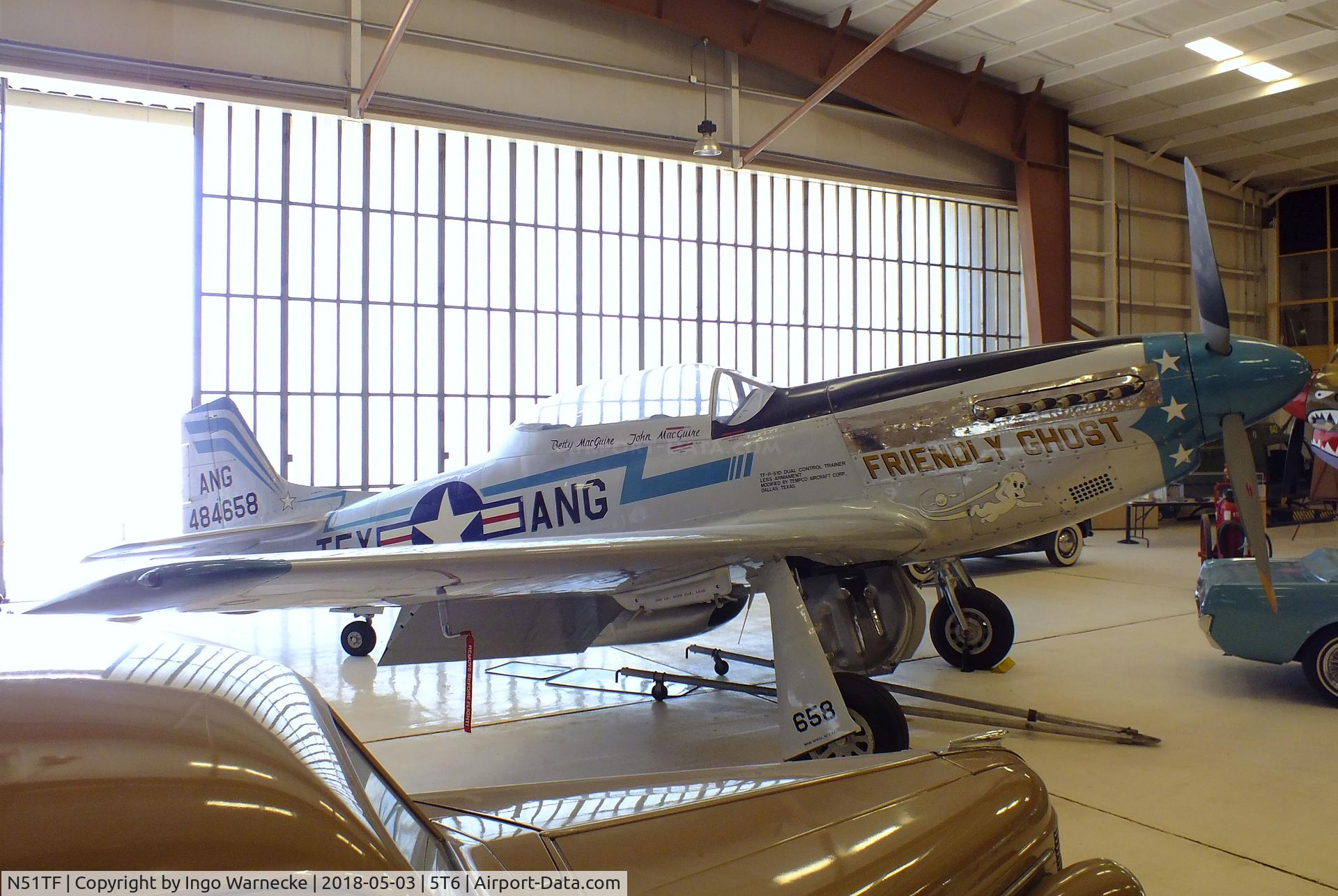 N51TF, 1944 North American F-51D Mustang C/N 44-84658, North American P-51D (converted by Temco to TF-51D Mustang Trainer) at the War Eagles Air Museum, Santa Teresa NM