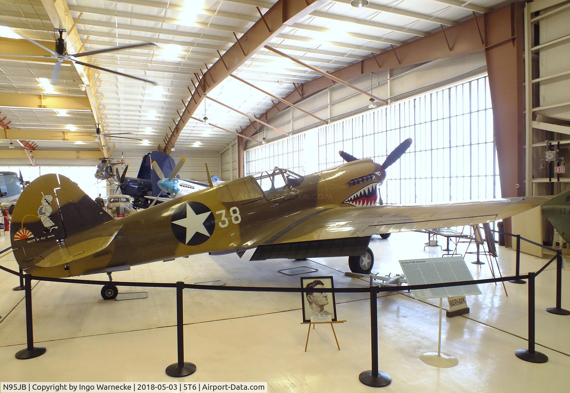 N95JB, 1941 Curtiss P-40E C/N 18796, Curtiss P-40E Warhawk at the War Eagles Air Museum, Santa Teresa NM