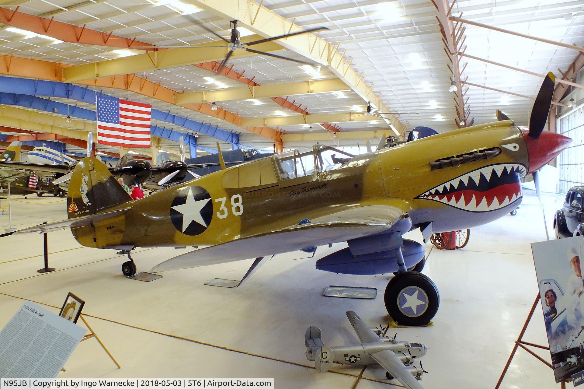 N95JB, 1941 Curtiss P-40E C/N 18796, Curtiss P-40E Warhawk at the War Eagles Air Museum, Santa Teresa NM
