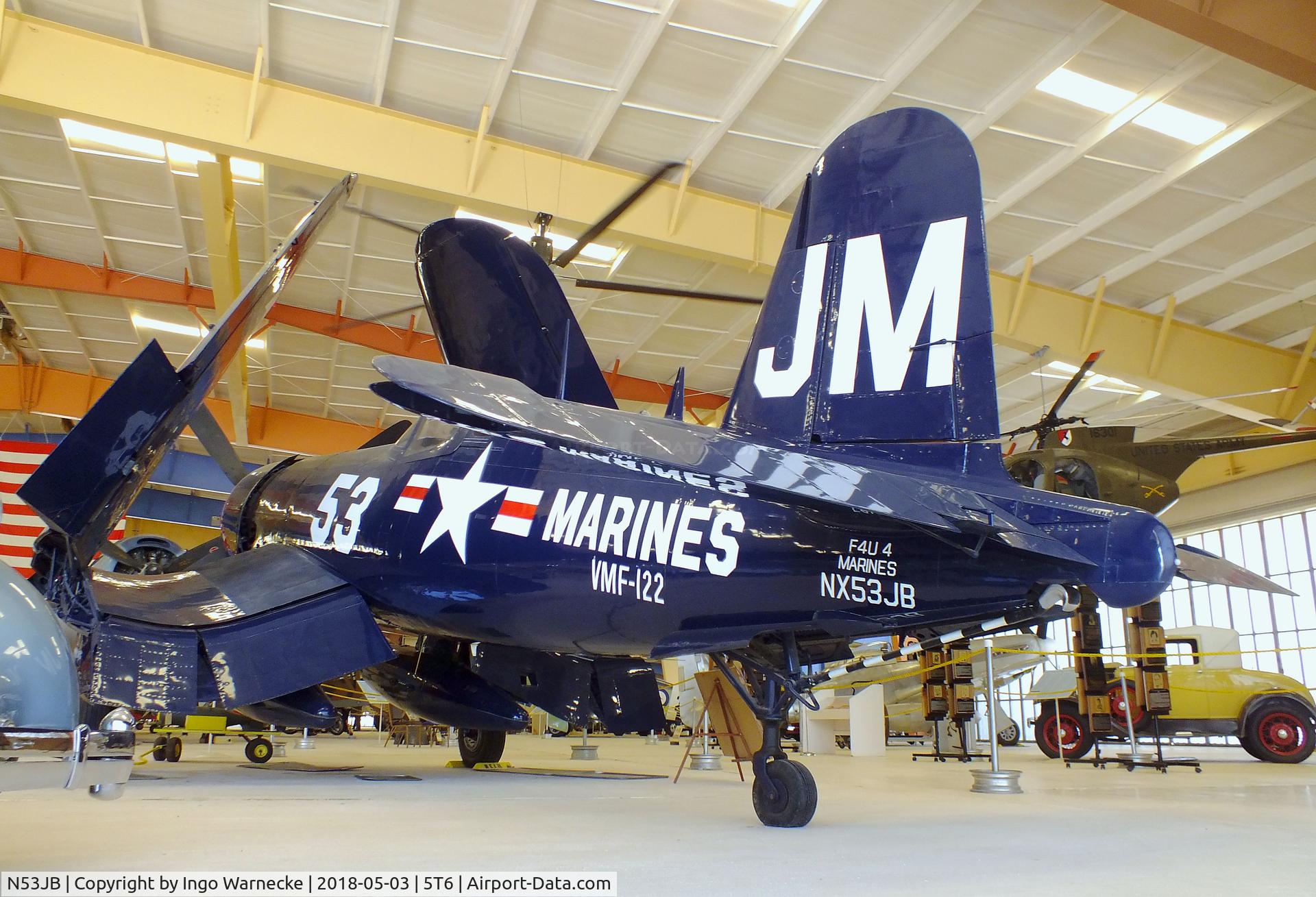 N53JB, 1942 Vought F4U-4 Corsair C/N 8423, Vought F4U-4 Corsair at the War Eagles Air Museum, Santa Teresa NM