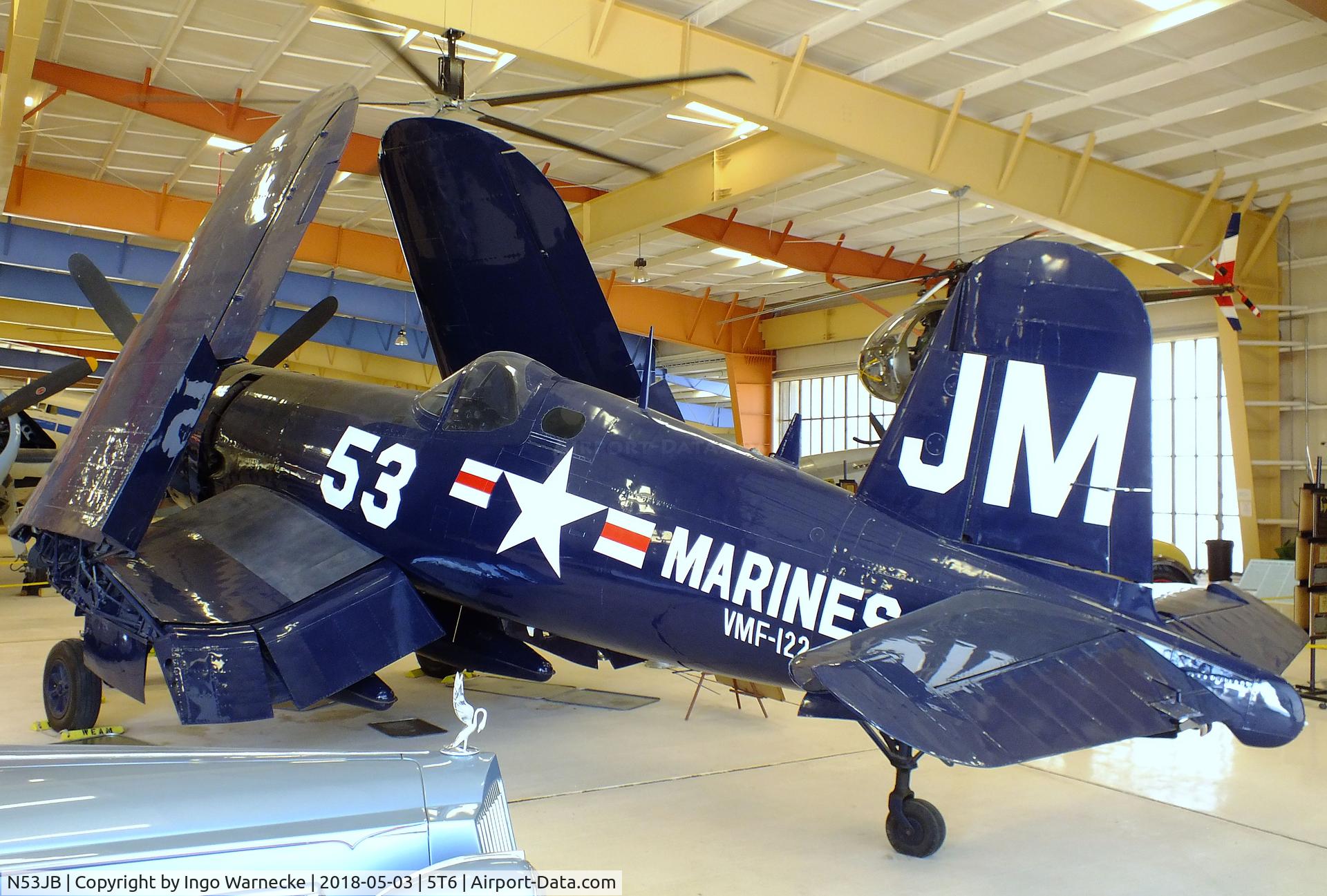 N53JB, 1942 Vought F4U-4 Corsair C/N 8423, Vought F4U-4 Corsair at the War Eagles Air Museum, Santa Teresa NM