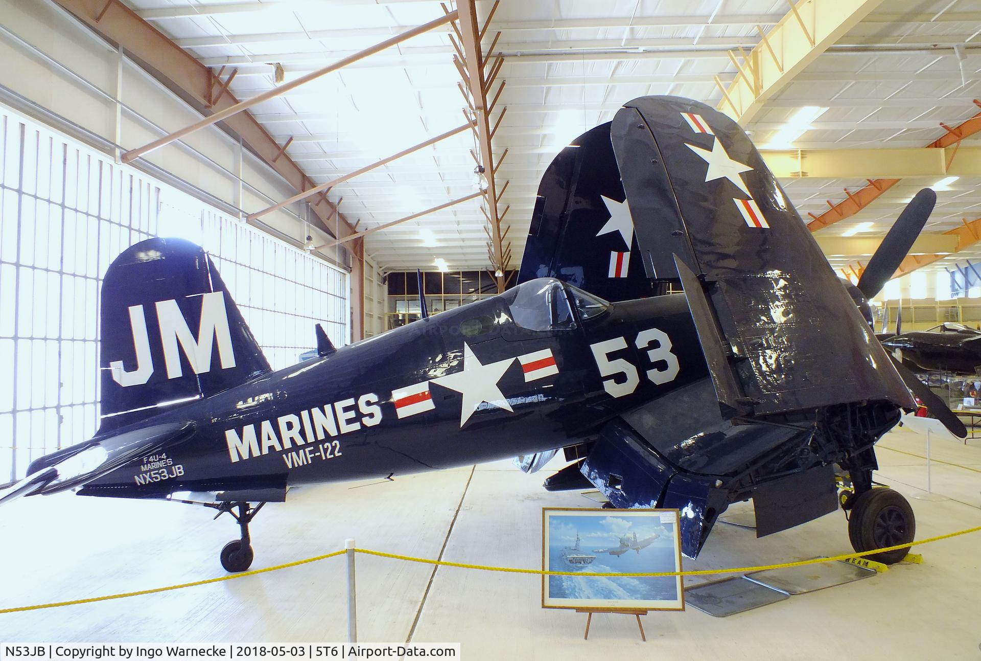 N53JB, 1942 Vought F4U-4 Corsair C/N 8423, Vought F4U-4 Corsair at the War Eagles Air Museum, Santa Teresa NM