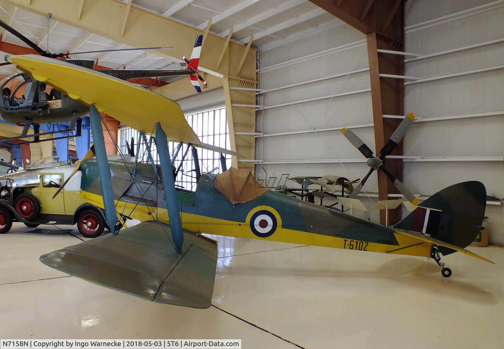 N7158N, De Havilland DH-82A Tiger Moth II Tiger Moth II C/N 84569, De Havilland D.H.82A Tiger Moth at the War Eagles Air Museum, Santa Teresa NM