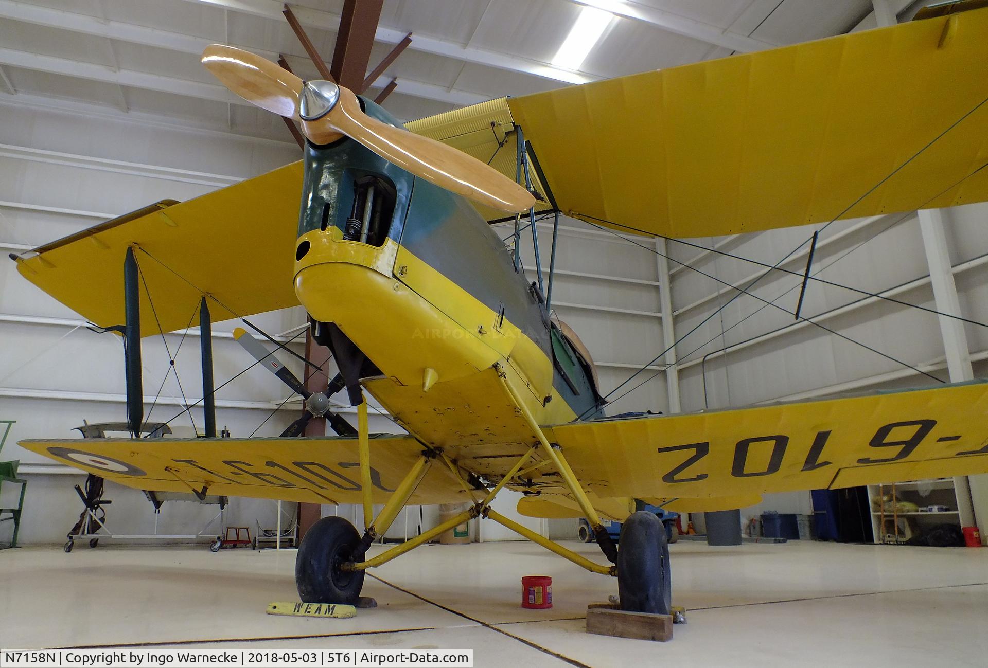 N7158N, De Havilland DH-82A Tiger Moth II Tiger Moth II C/N 84569, De Havilland D.H.82A Tiger Moth at the War Eagles Air Museum, Santa Teresa NM
