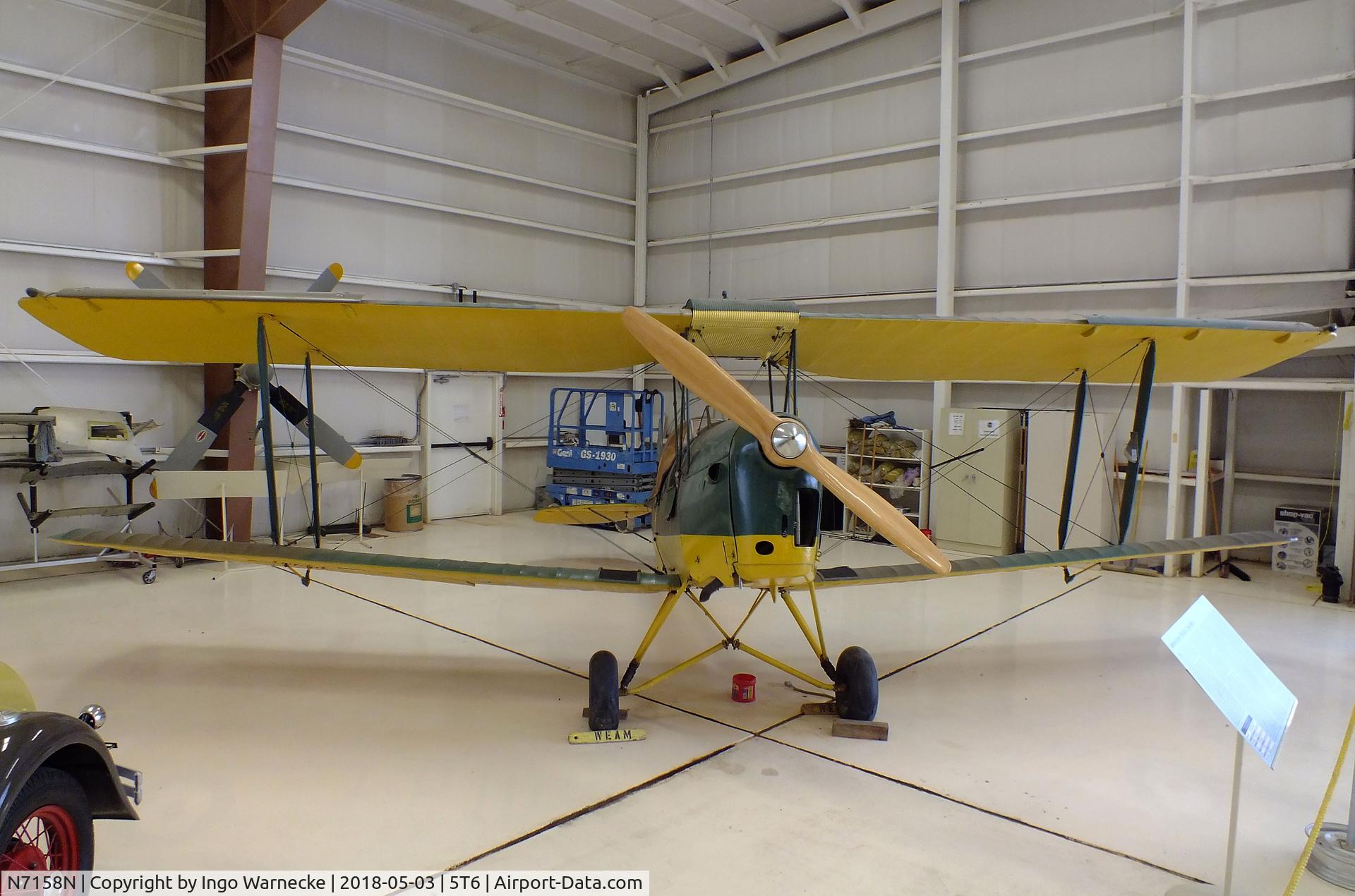 N7158N, De Havilland DH-82A Tiger Moth II Tiger Moth II C/N 84569, De Havilland D.H.82A Tiger Moth at the War Eagles Air Museum, Santa Teresa NM