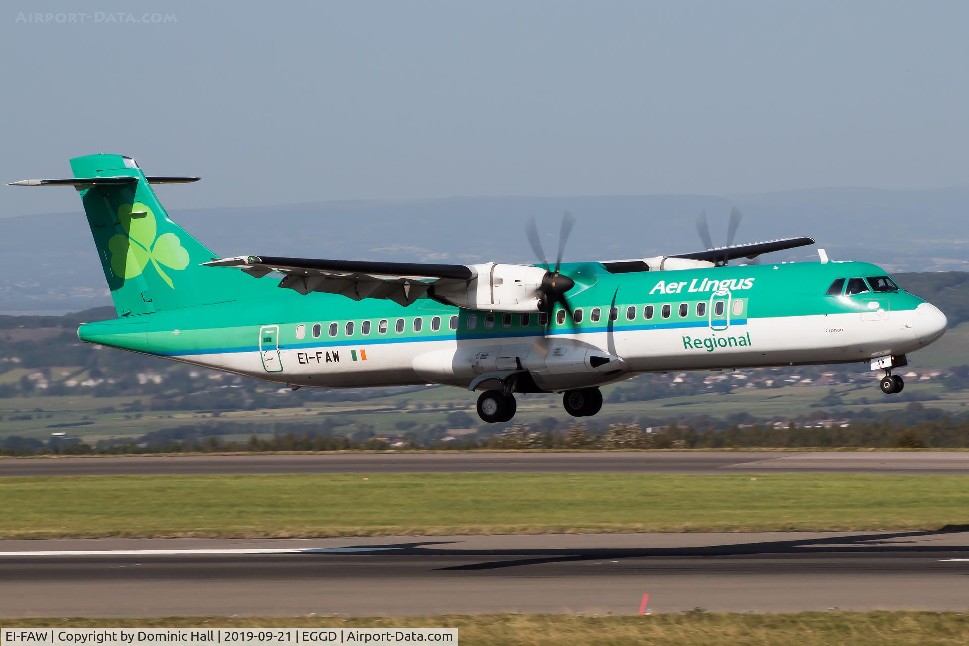 EI-FAW, 2013 ATR 72-600 (72-212A) C/N 1122, Landing RWY 09