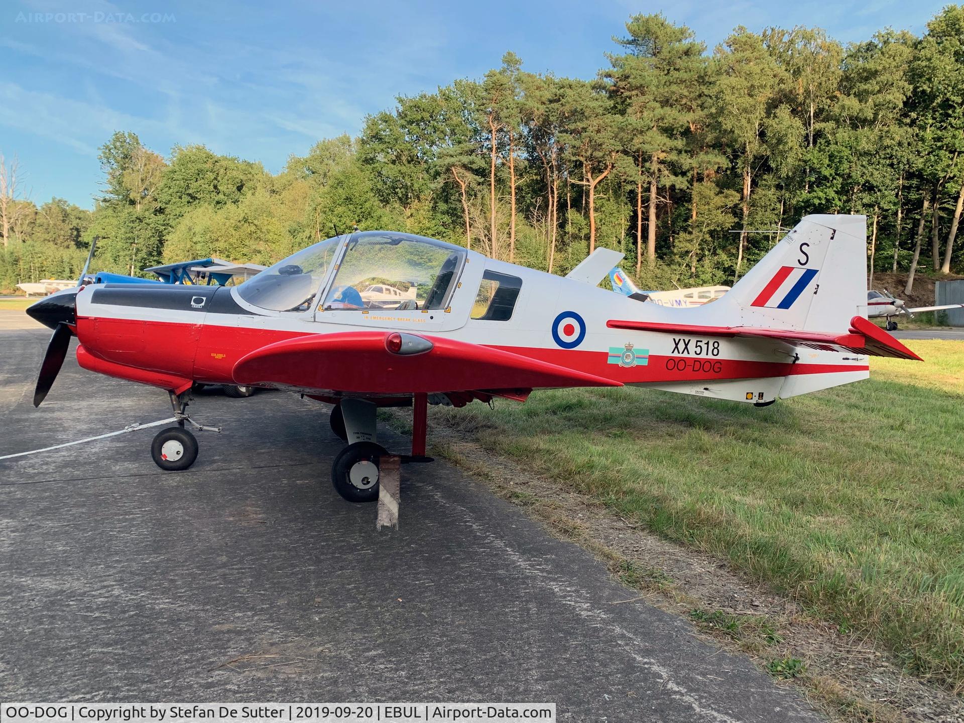 OO-DOG, 1973 Scottish Aviation Bulldog T.1 C/N BH120/204, First picture.