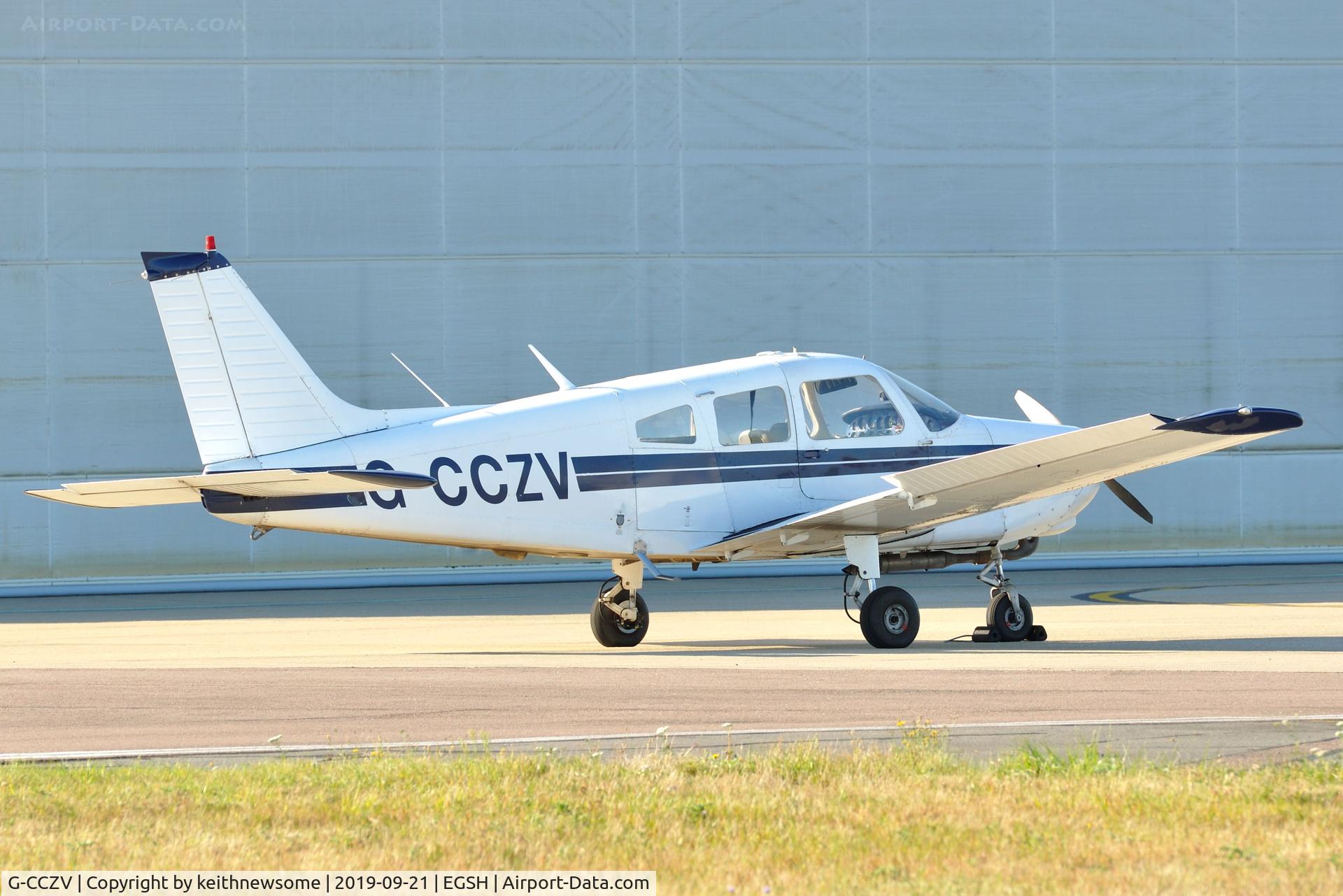 G-CCZV, 1977 Piper PA-28-151 Cherokee Warrior C/N 28-7715089, Nice Visitor.