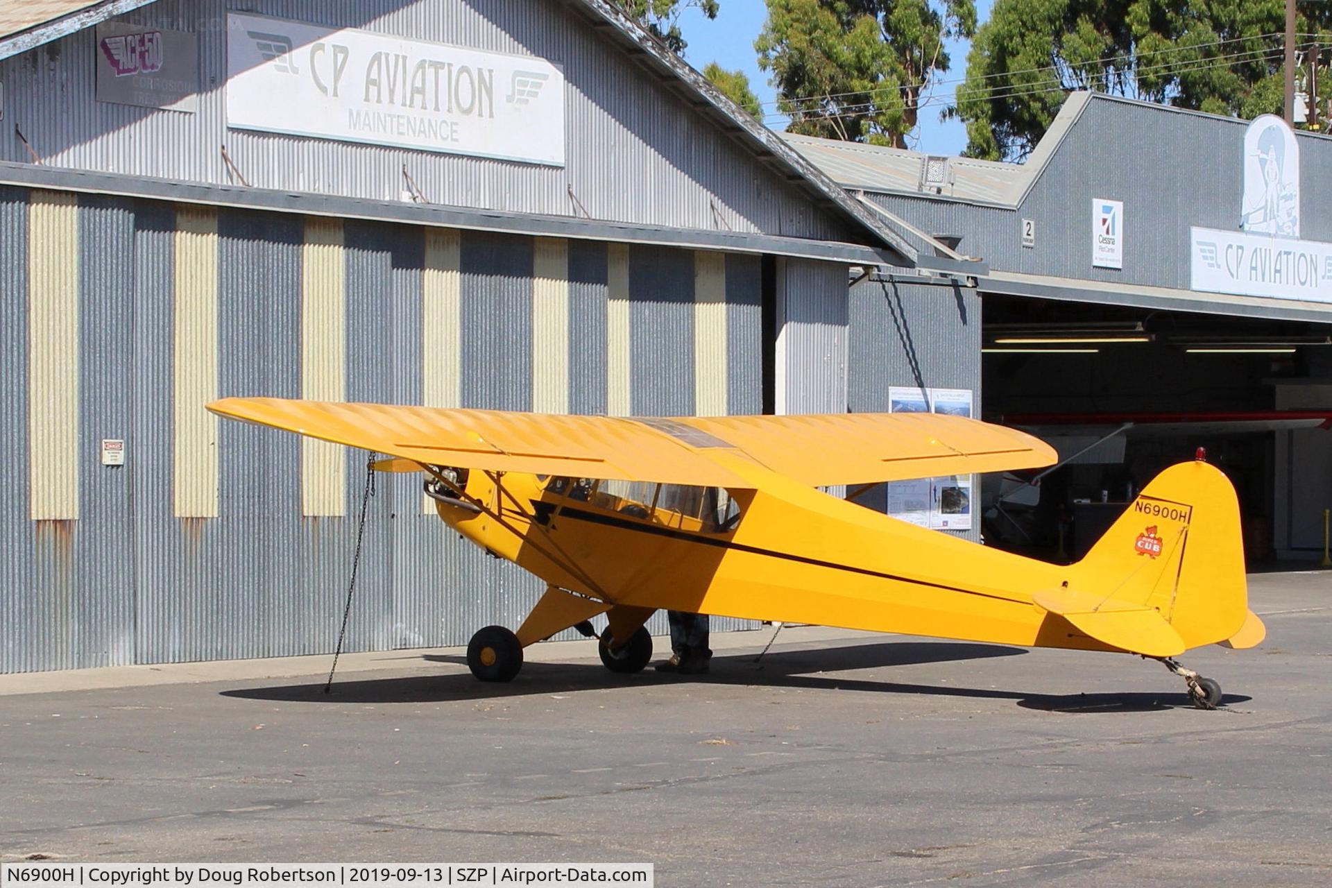 N6900H, 1946 Piper J3C-65 Cub Cub C/N 20129, 1946 Piper J3C-65 CUB, Lycoming O-290 135 Hp, big upgrade by Supplemental Type Certificate, at CP Aviation