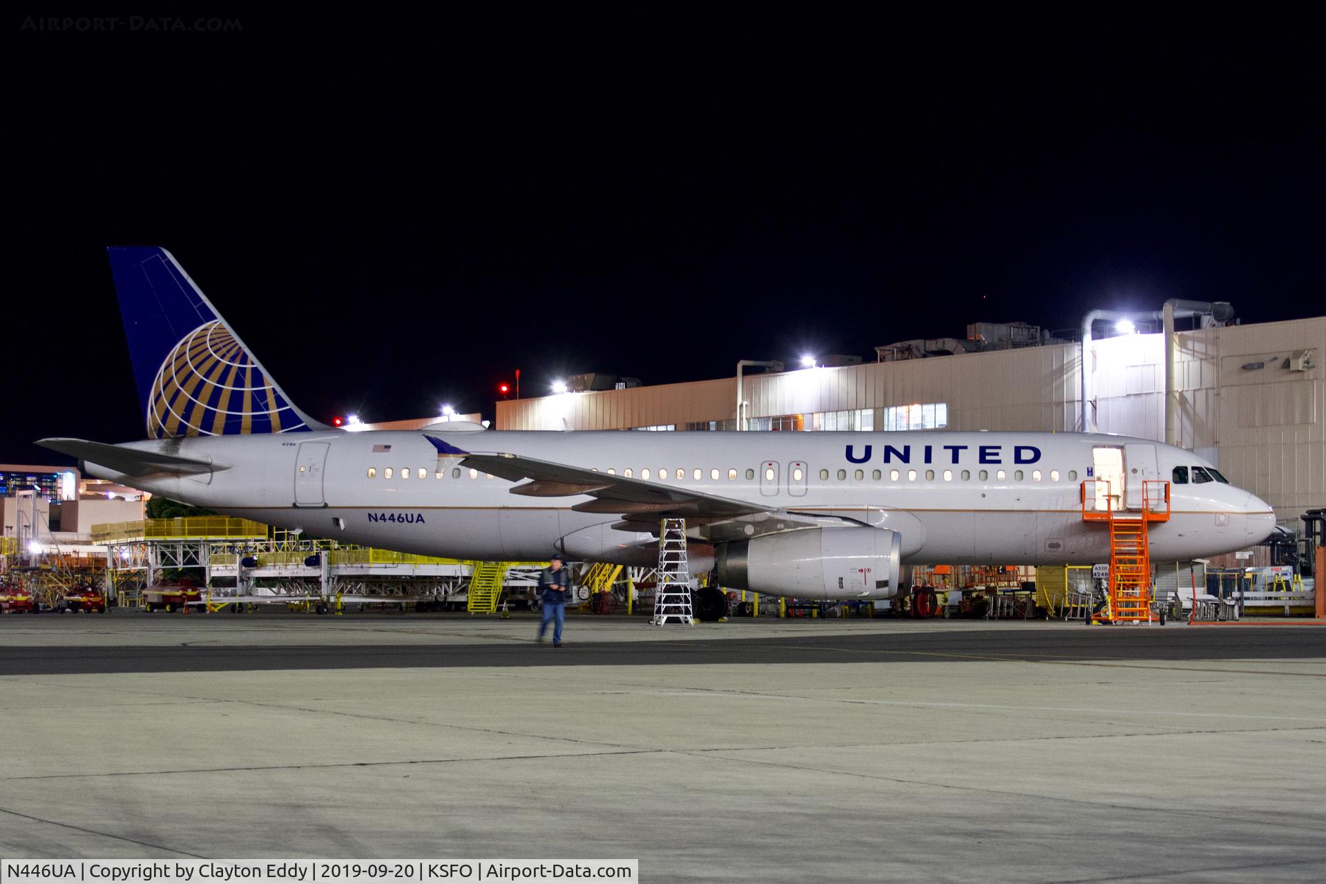 N446UA, 1998 Airbus A320-232 C/N 834, SFO 2019.