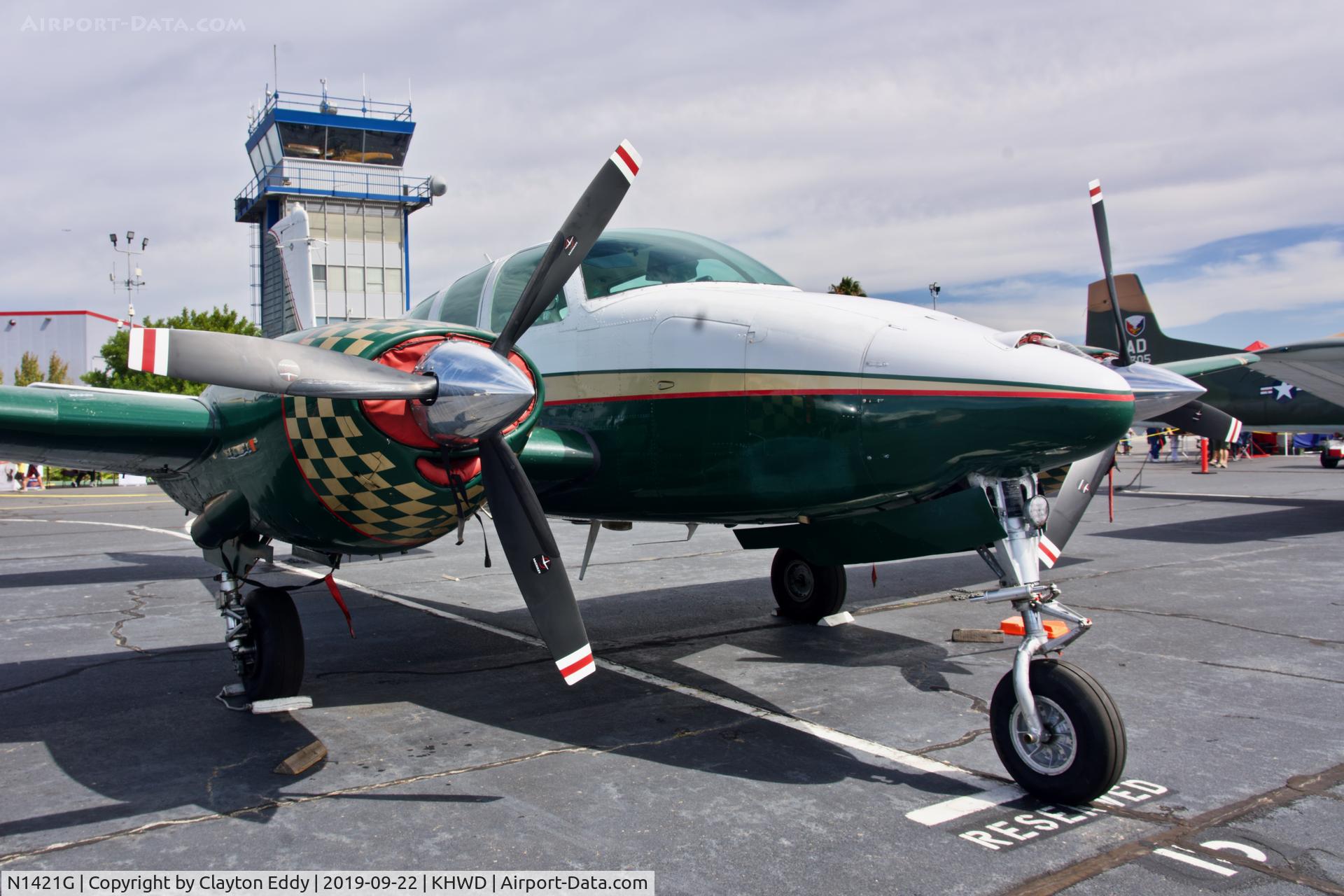 N1421G, 1962 Beech D50E Twin Bonanza C/N DH-333, Hayward Airport Open House California 2019.