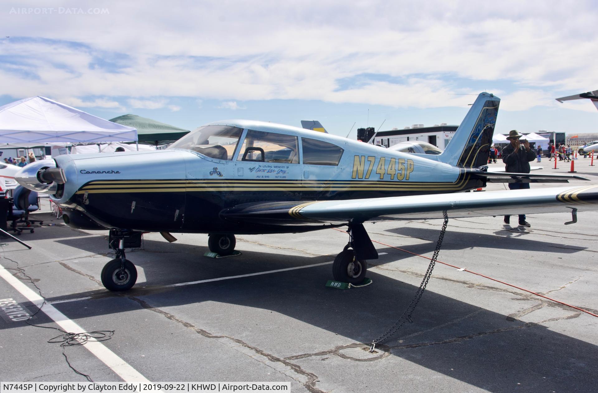 N7445P, 1961 Piper PA-24 Comanche C/N 24-2634, Hayward Airport Open House California 2019.