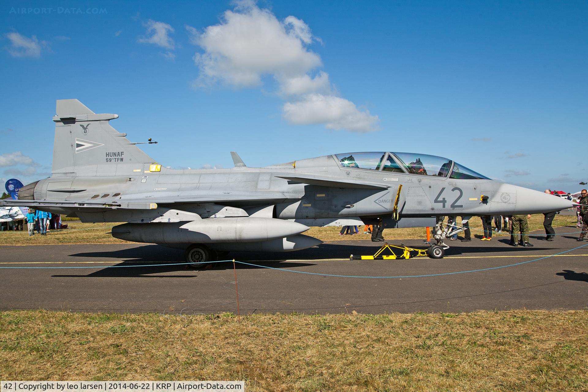 42, Saab JAS-39D Gripen C/N 39851, Karup Air Show 22.6.2014