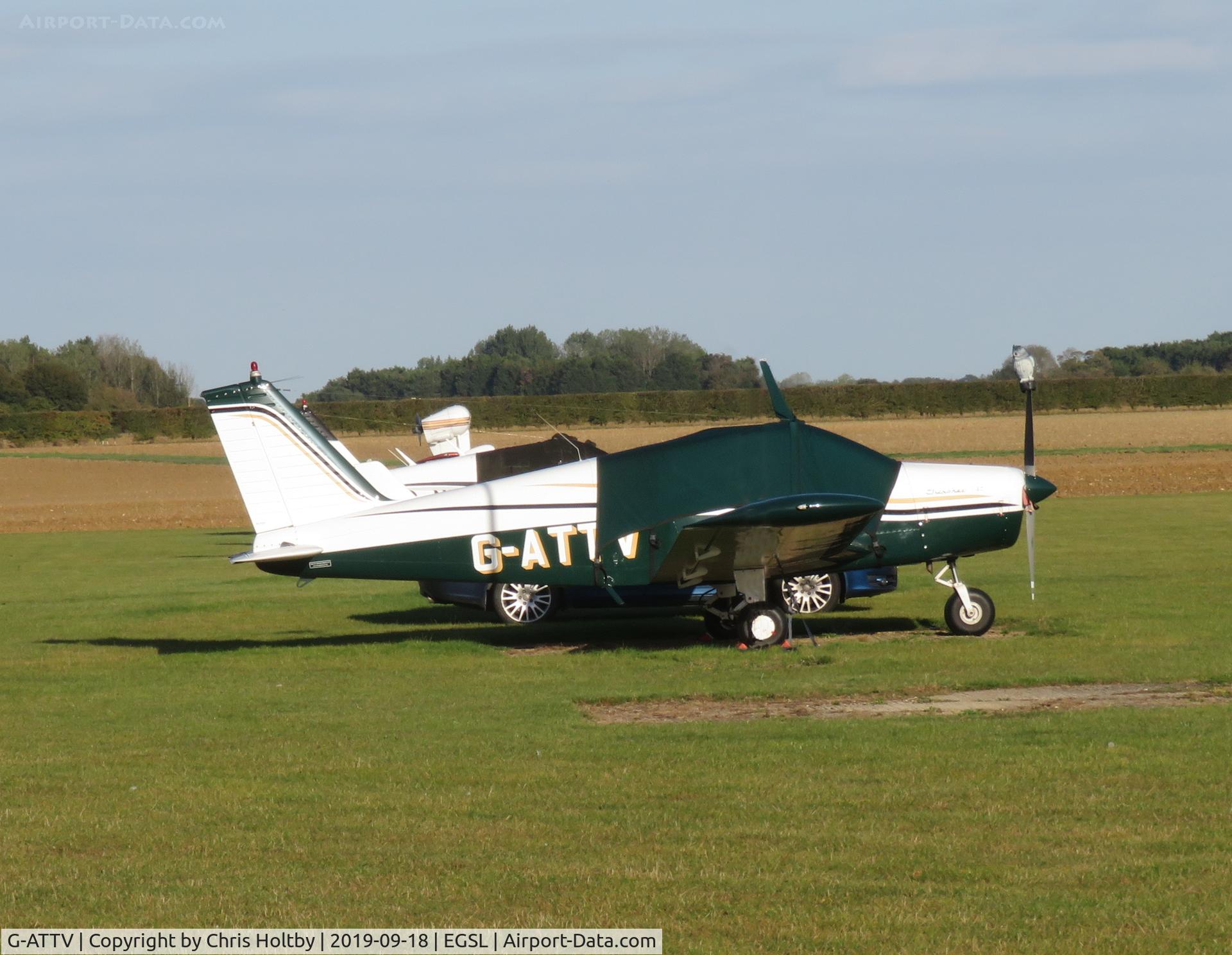 G-ATTV, 1966 Piper PA-28-140 Cherokee C/N 28-21991, Parked and covered at Andrewsfield