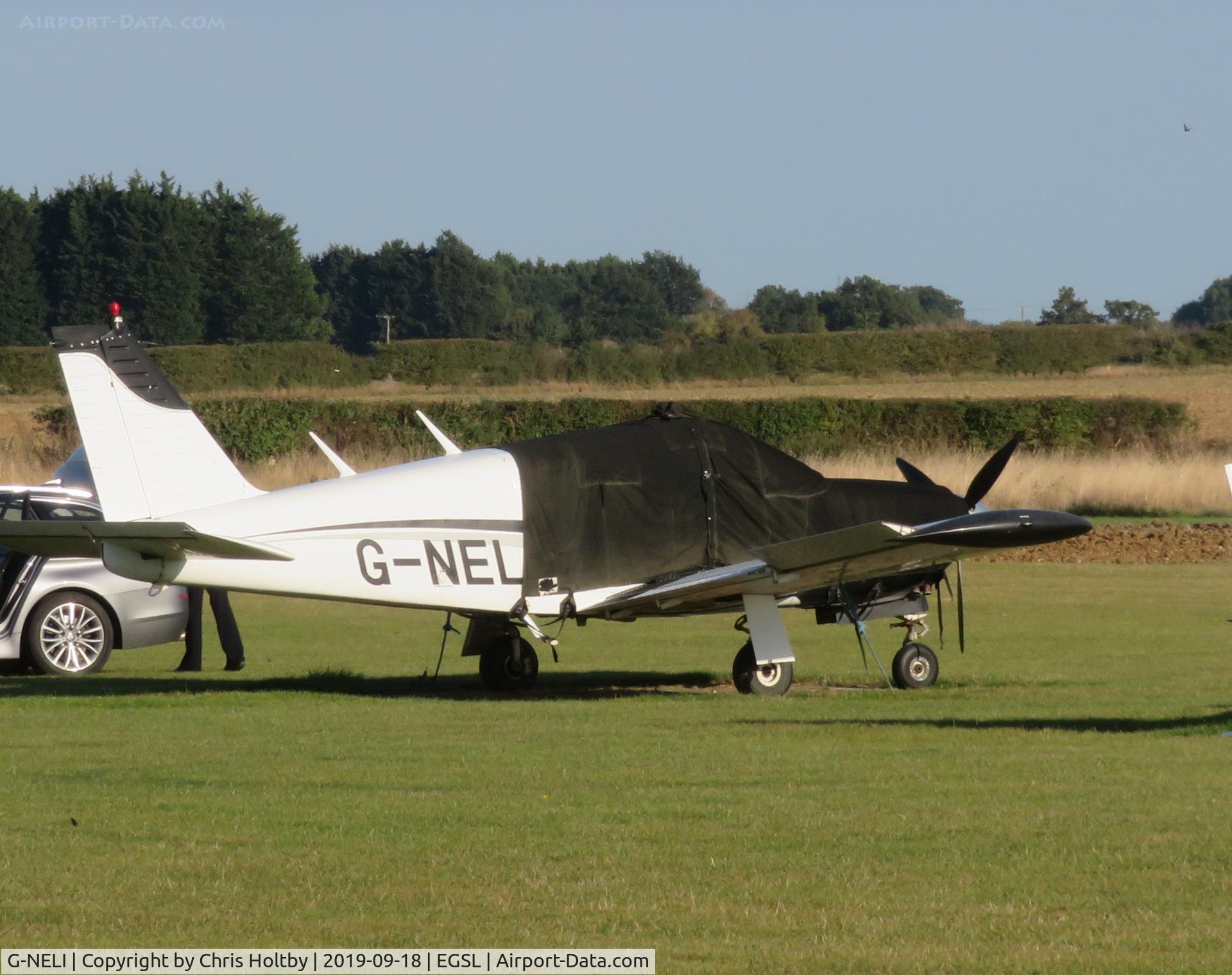 G-NELI, 1968 Piper PA-28R-180 Cherokee Arrow C/N 28R-31011, Cherokee Arrow parked & covered at Andrewsfield