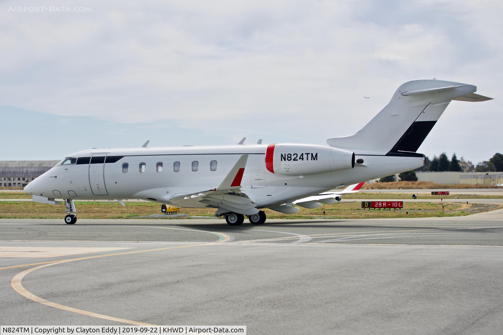 N824TM, 2018 Bombardier Challenger 350 (BD-100-1A10) C/N 20744, Hayward Airport California 2019.
