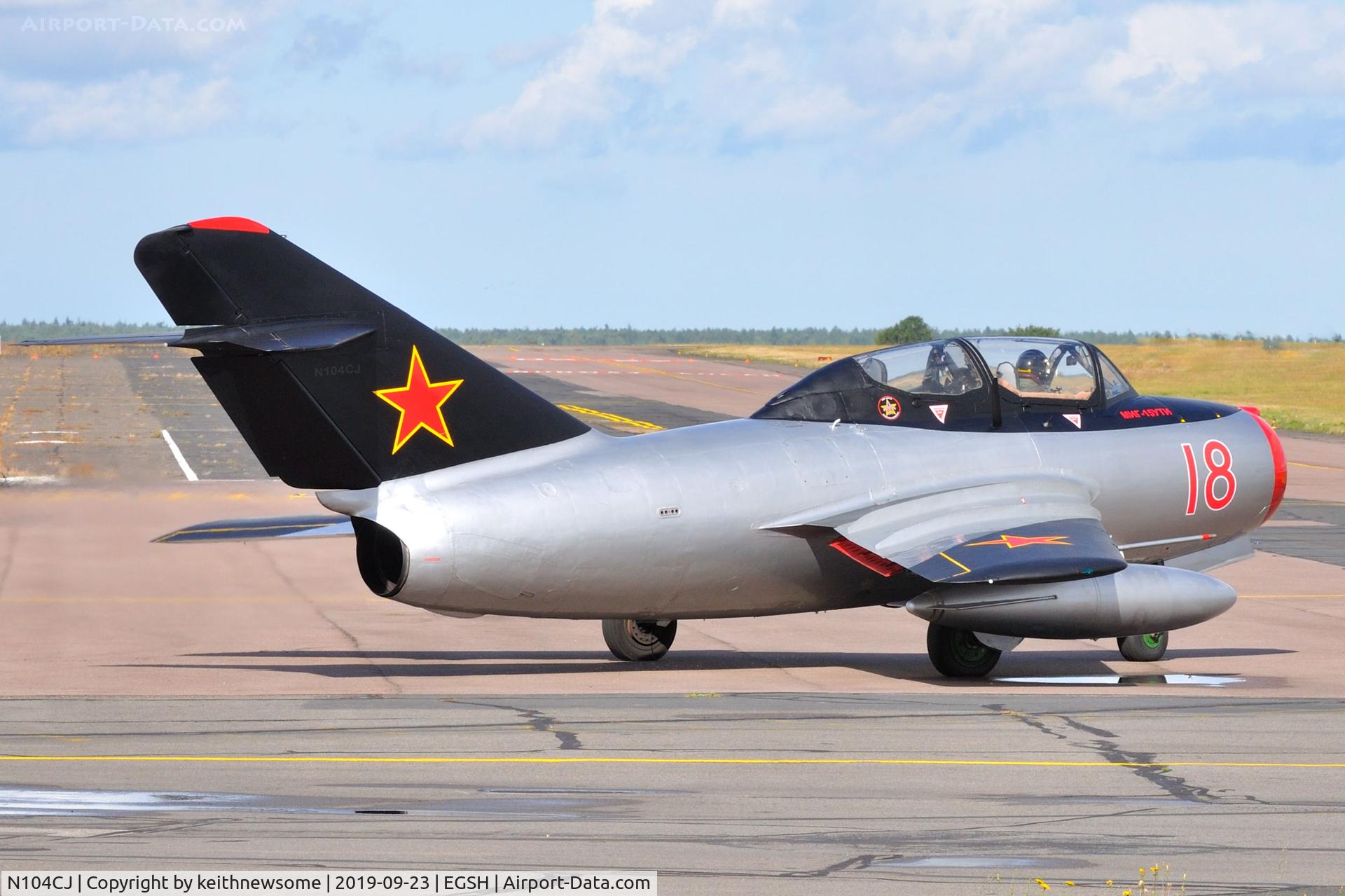 N104CJ, 1952 PZL-Mielec SBLim-2 (MiG-15UTI) C/N 1A01004, Regular fuel stop visitor.