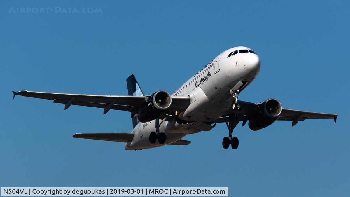 N504VL, 2008 Airbus A319-132 C/N 3590, take off MROC