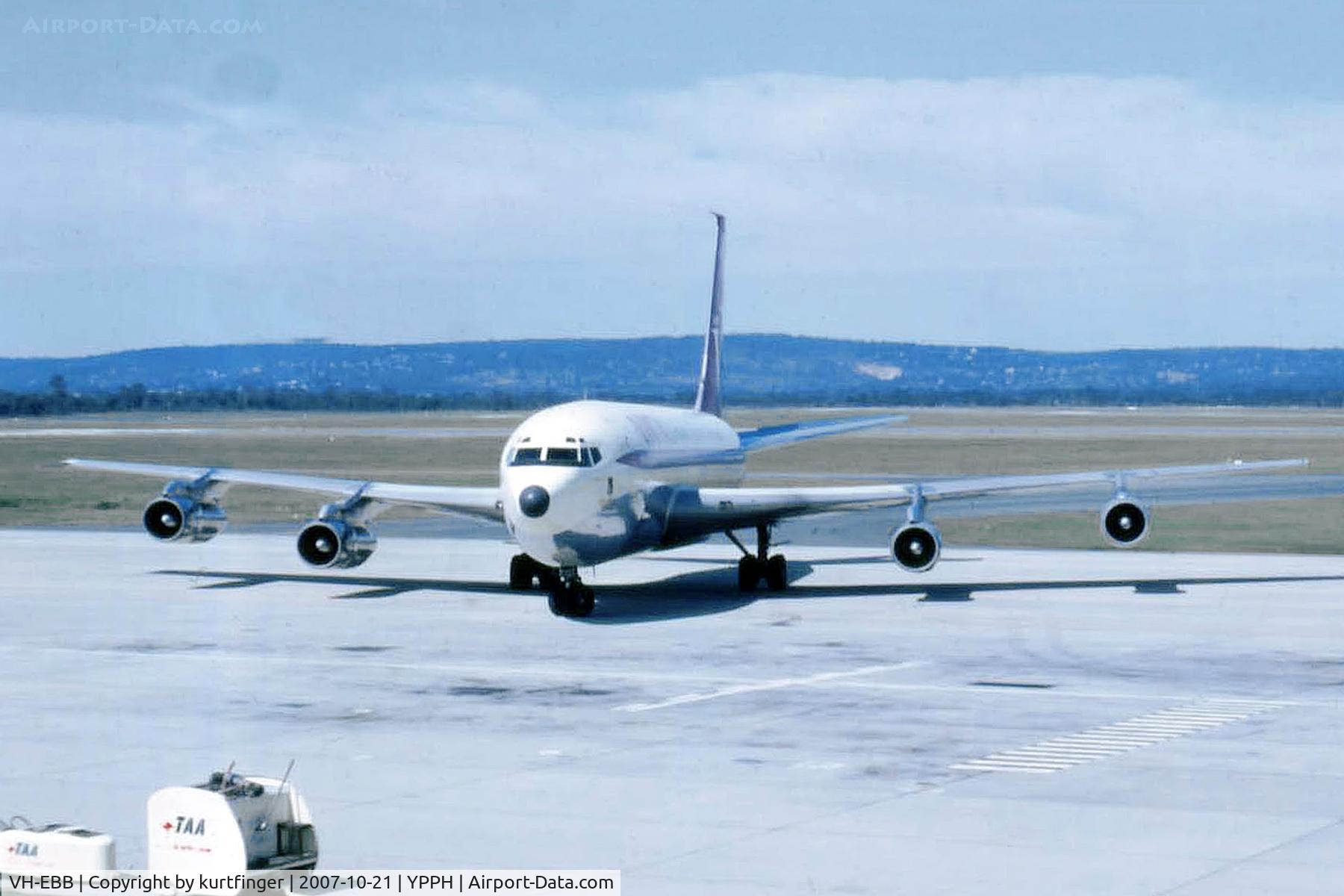 VH-EBB, 2002 Airbus A330-201 C/N 0522, Boeing 707-138B Qantas VH-EBB Perth Airport circa 1962.