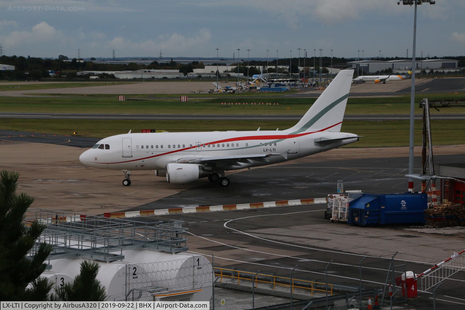 LX-LTI, 2010 Airbus A318-112CJ Elite C/N 4169, Parked at BHX