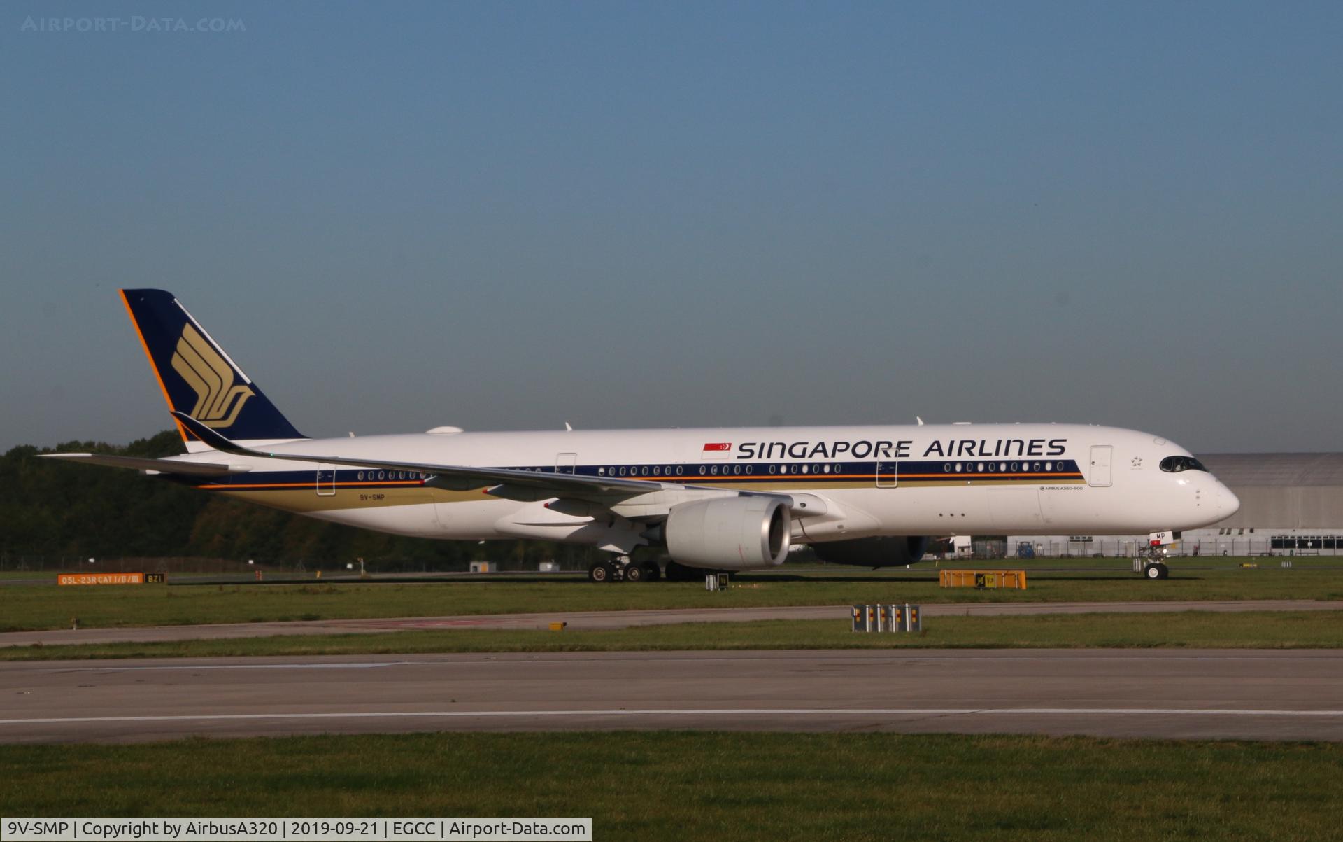 9V-SMP, 2017 Airbus A350-941 C/N 122, arriving at Manchester