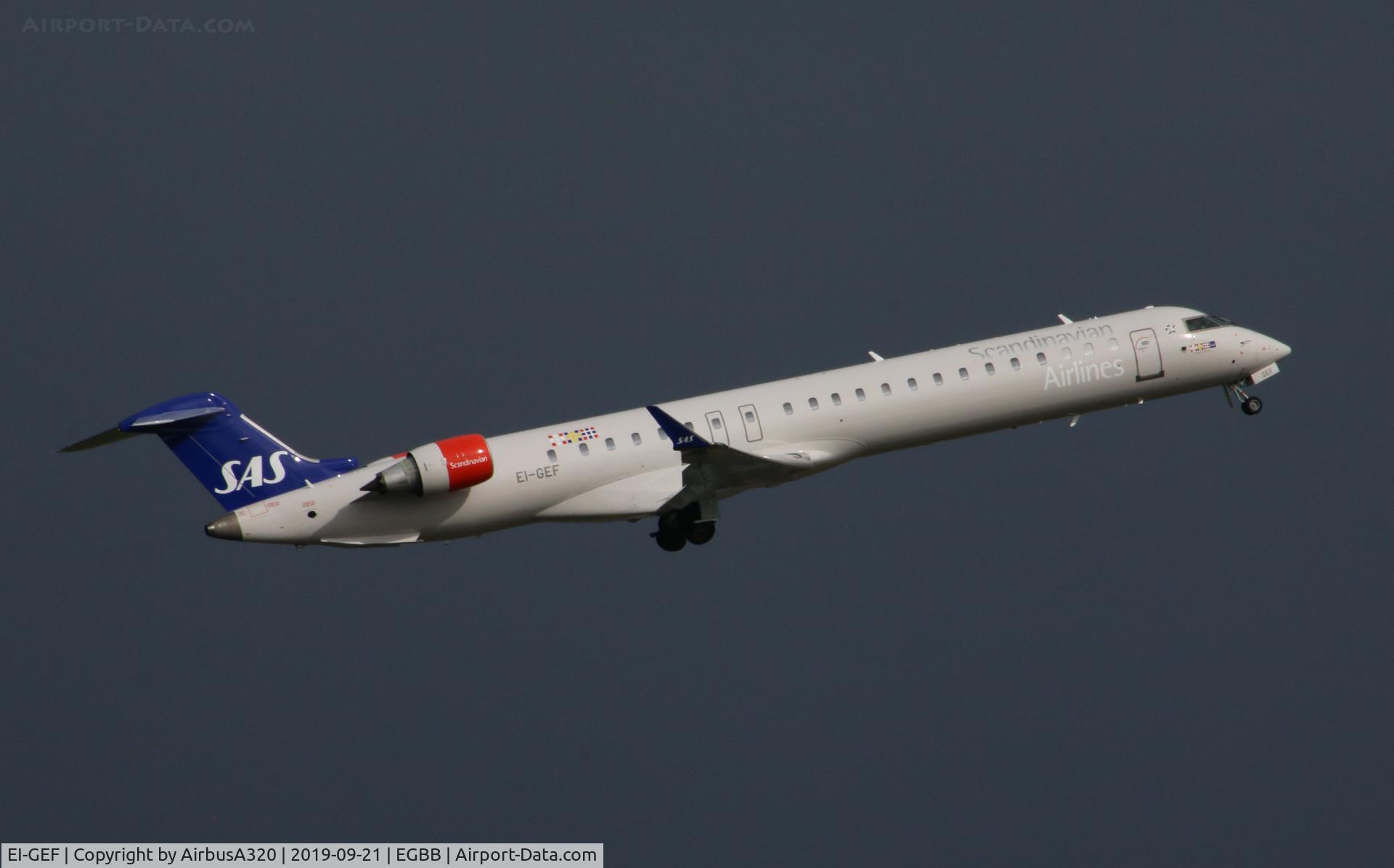 EI-GEF, 2009 Bombardier CRJ-900 (CL-600-2D24) C/N 15244, Departing BHX