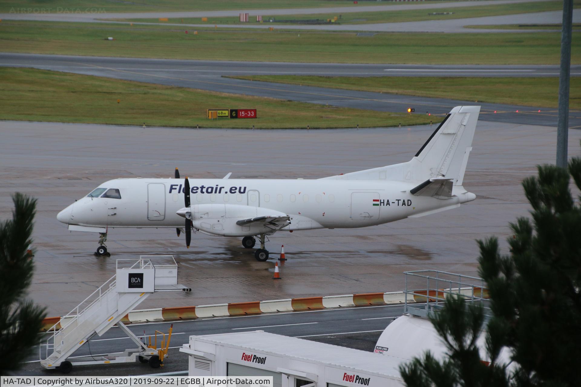 HA-TAD, 1988 Saab 340AF(QC) C/N 340A-126, Parked on the apron at BHX