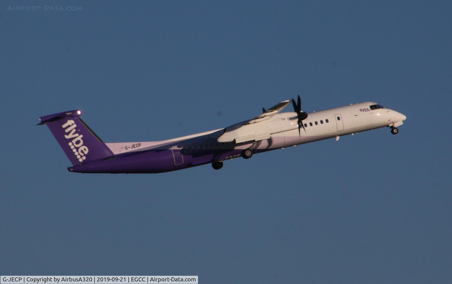 G-JECP, 2006 De Havilland Canada DHC-8-402Q Dash 8 C/N 4136, Departing Manchester