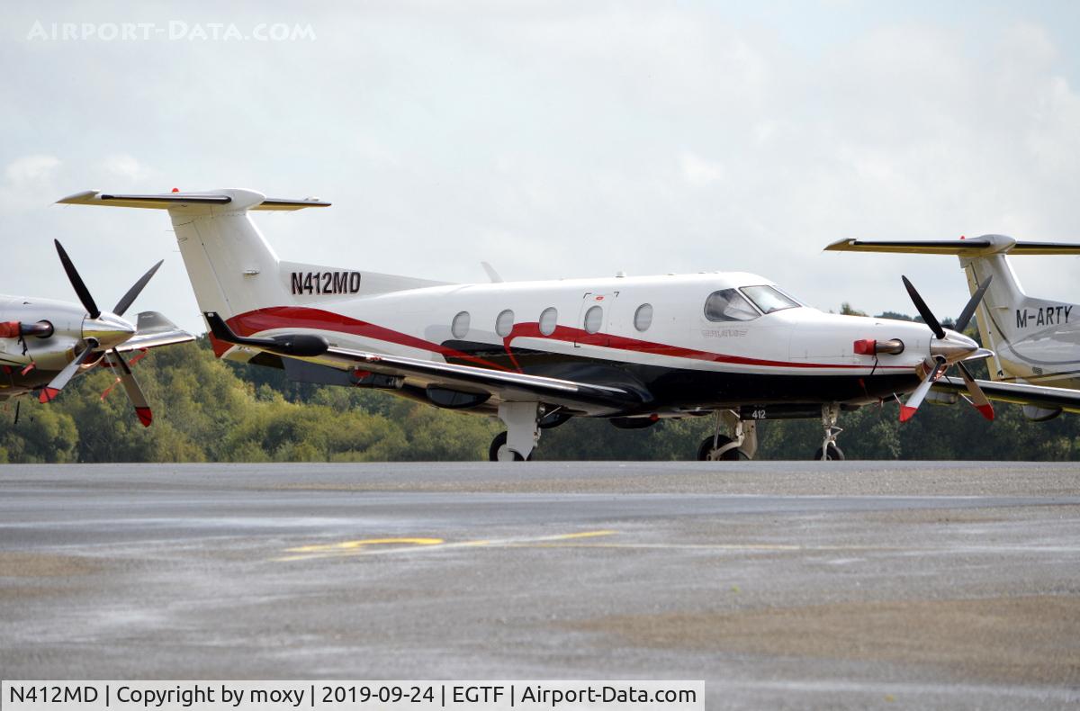 N412MD, 2001 Pilatus PC-12/45 C/N 412, Pilatus PC-12/45 at Fairoaks.