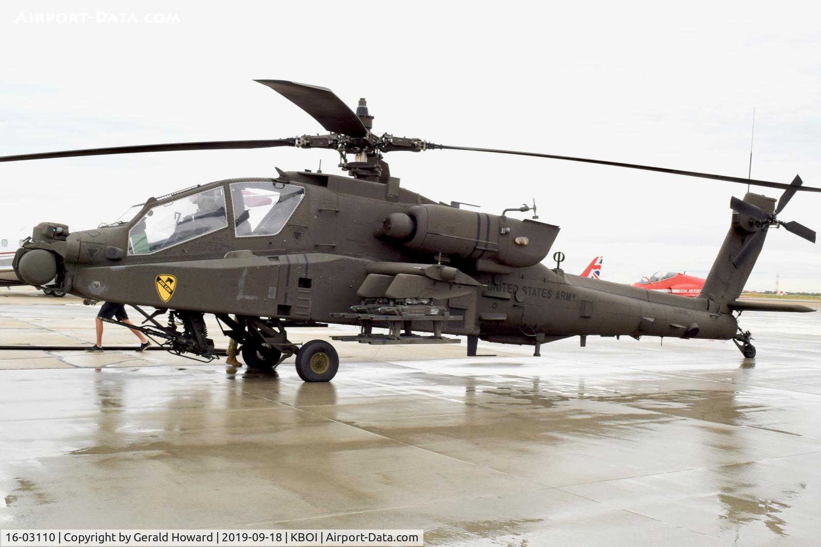 16-03110, 2016 Boeing AH-64E Apache Guardian C/N MM110, Parked on the south GA ramp for refueling.