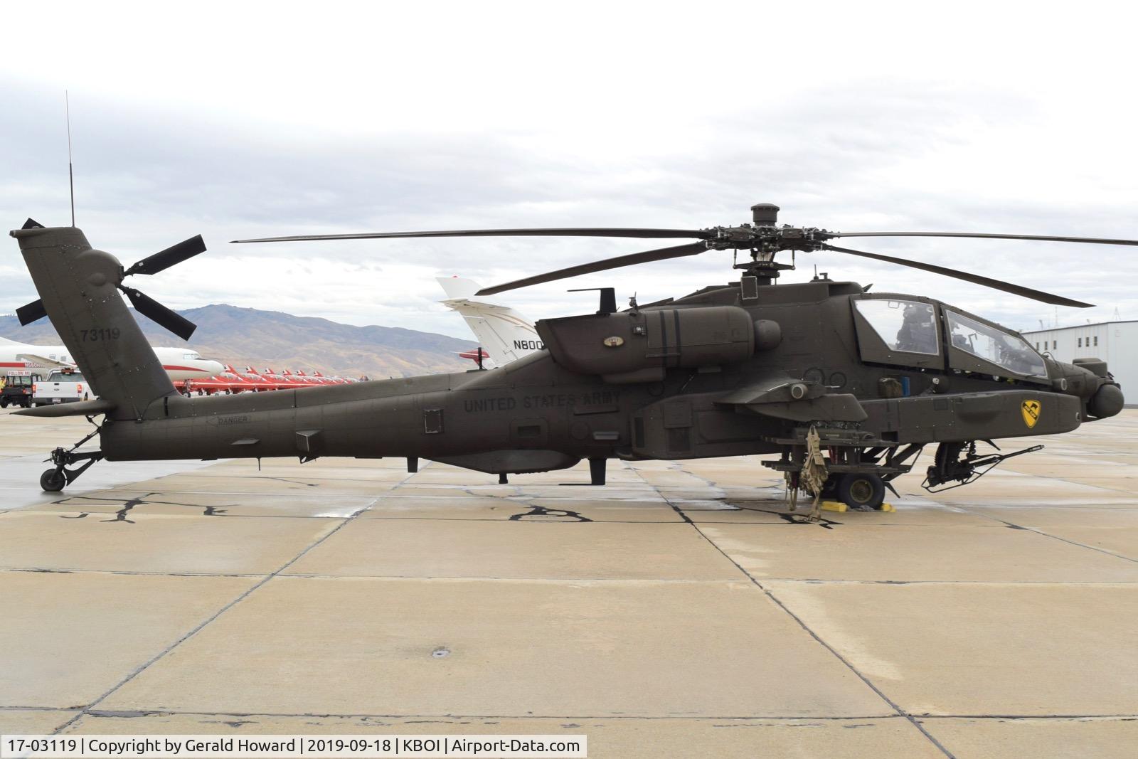 17-03119, 2017 Boeing AH-64E Apache Guardian C/N MM119, Parked on the south GA ramp for refueling.
