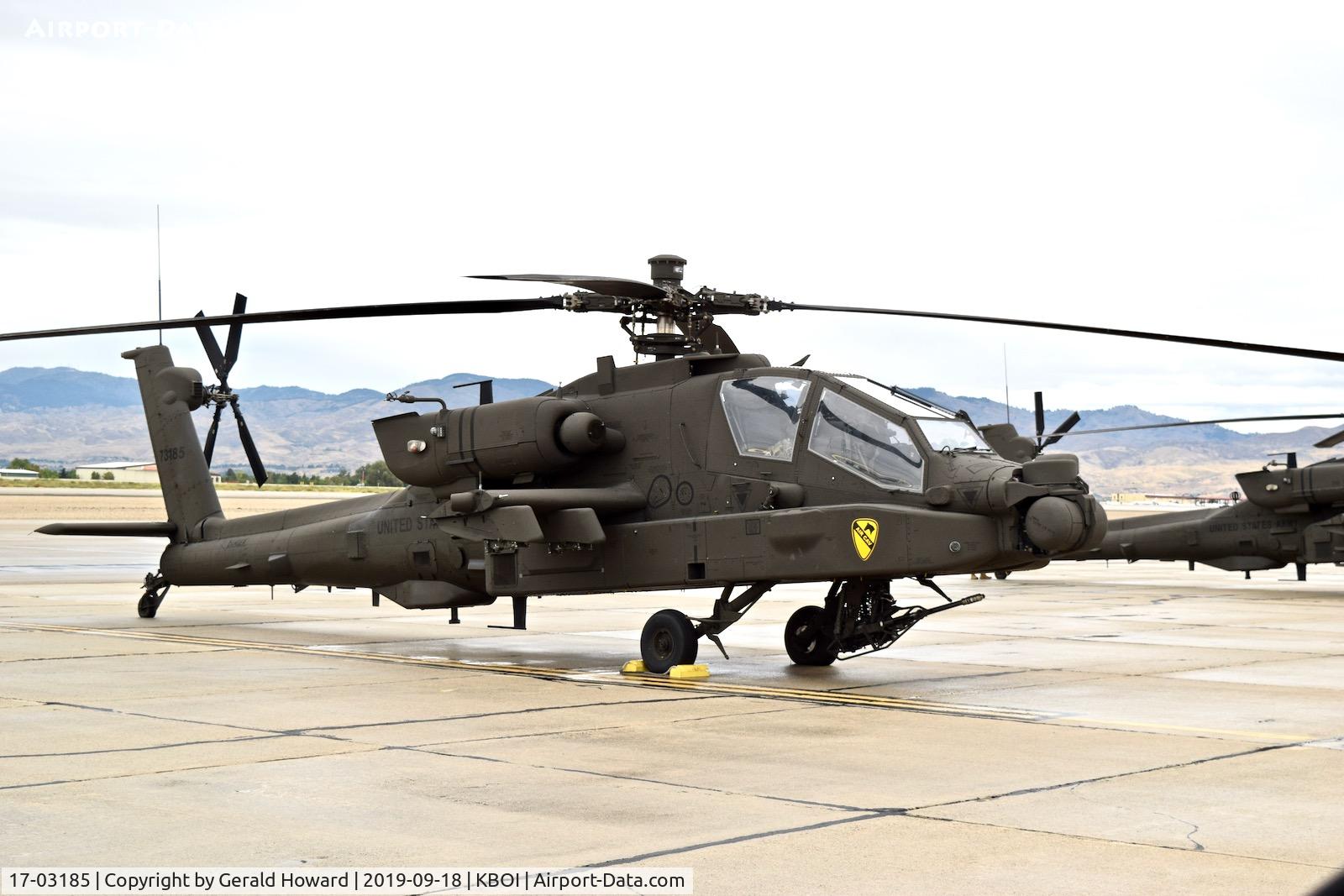 17-03185, 2017 Boeing AH-64E Apache Guardian C/N MM185, Parked on the south GA ramp for refueling.