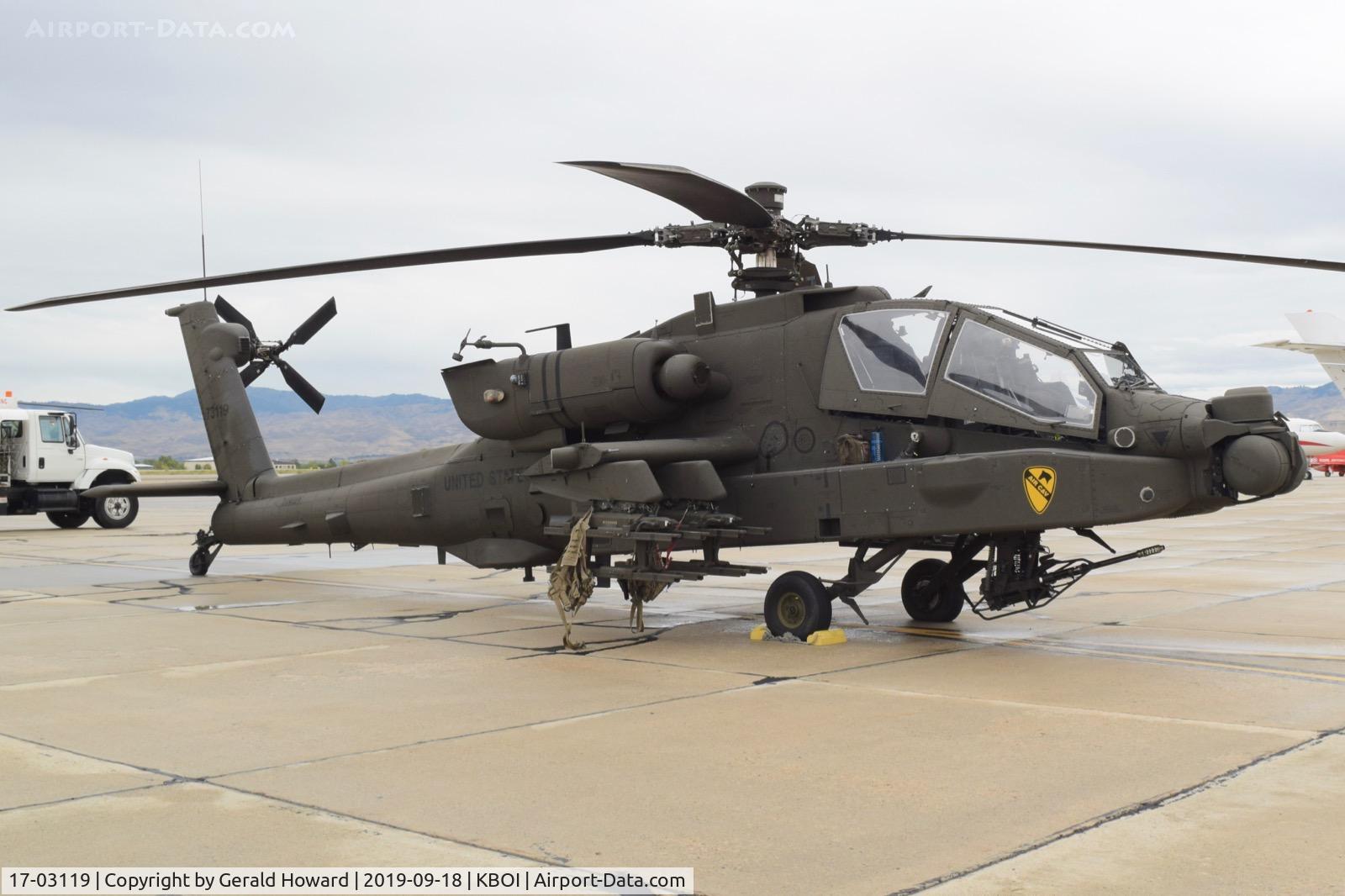17-03119, 2017 Boeing AH-64E Apache Guardian C/N MM119, Parked on the south GA ramp for refueling.