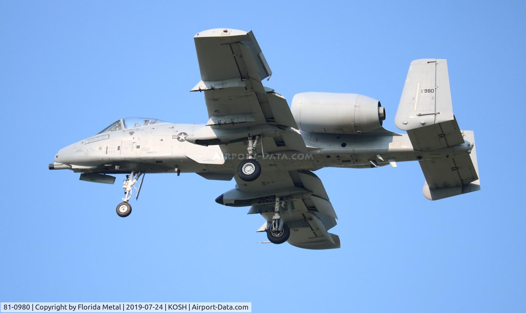 81-0980, 1980 Fairchild Republic A-10A Thunderbolt II C/N A10-0675, Warthog