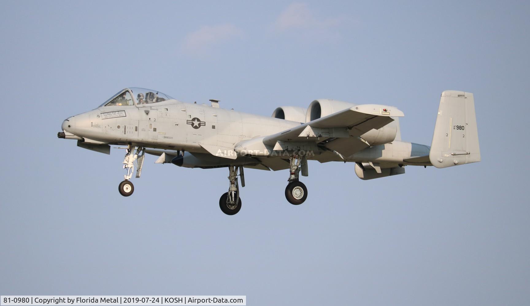 81-0980, 1980 Fairchild Republic A-10A Thunderbolt II C/N A10-0675, Warthog