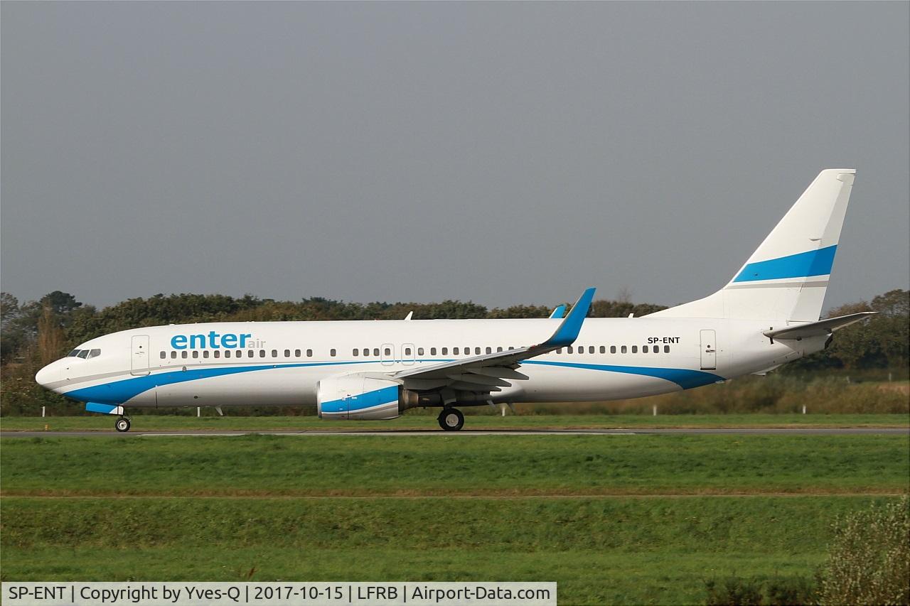 SP-ENT, 2000 Boeing 737-8AS C/N 29926, Boeing 737-8AS, Take off run rwy 25L, Brest-Bretagne airport (LFRB-BES)