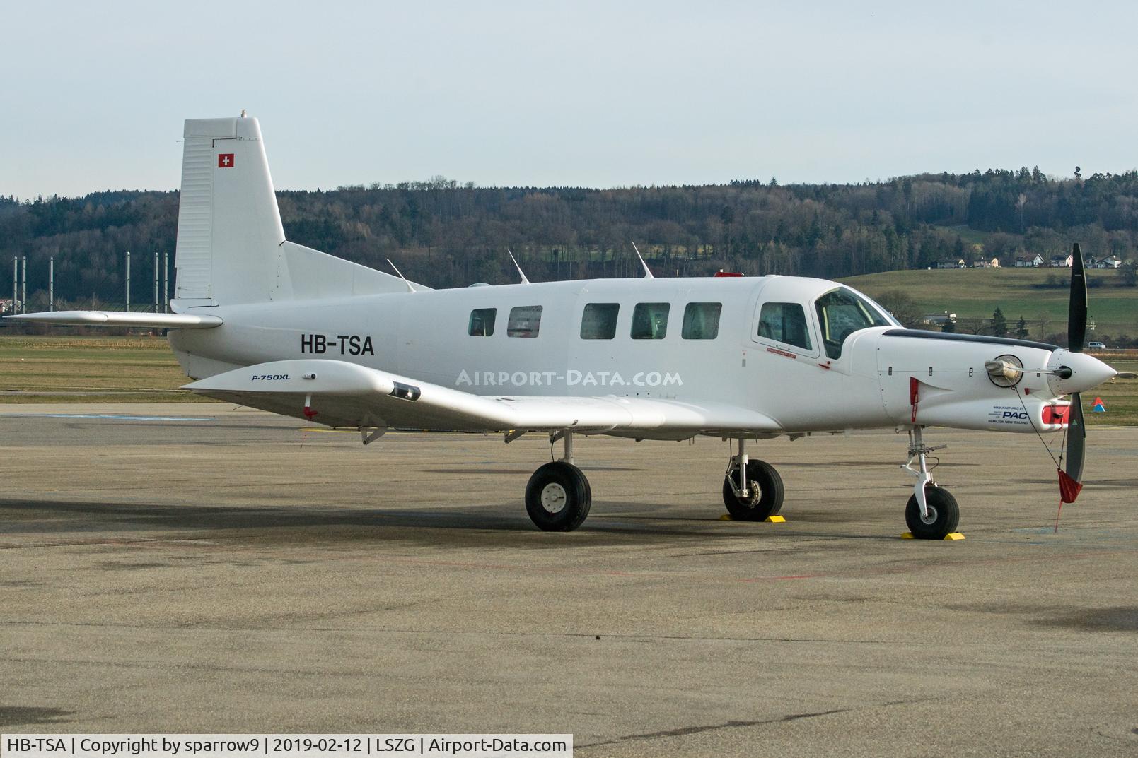 HB-TSA, 2009 Pacific Aerospace 750XL C/N 152, At Grenchen. Used for para-dropping at Beromuenster.