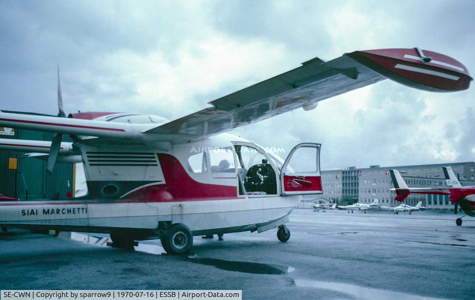 SE-CWN, 1964 SIAI-Marchetti FN-333 Riviera C/N 009, At Stockholm-Bromma. I was a passenger in this plane, water-landing on a lake near Stockholm. Scanned from a slide.